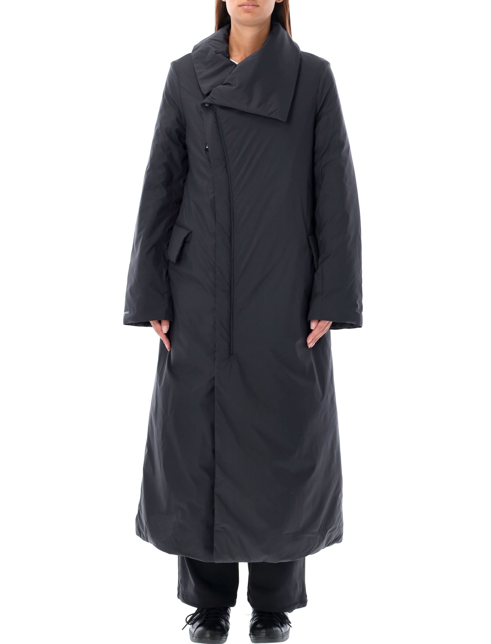 Shop Y-3 Long Down Coat In Black