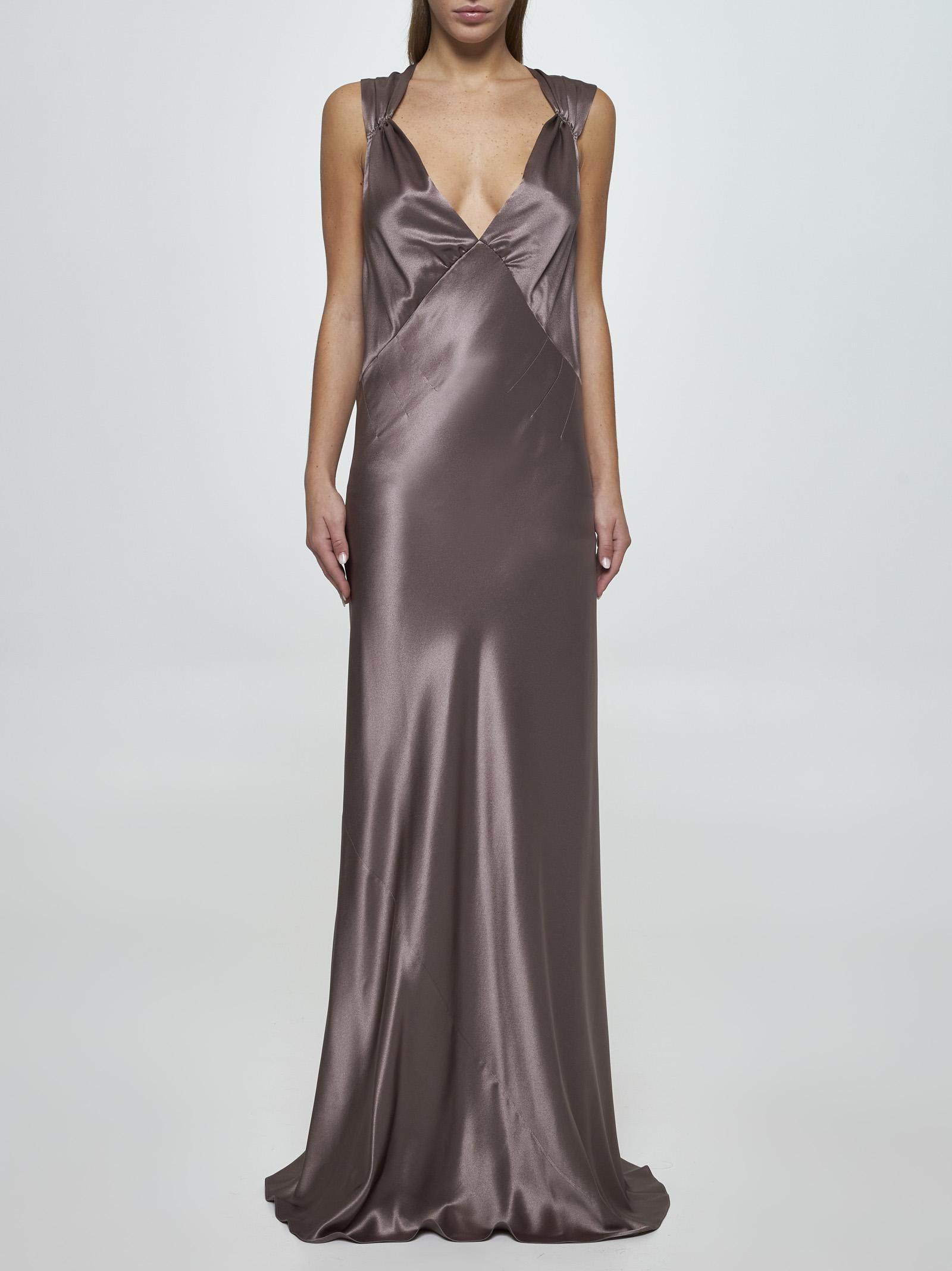 Shop Saint Laurent Satin Silk Gown