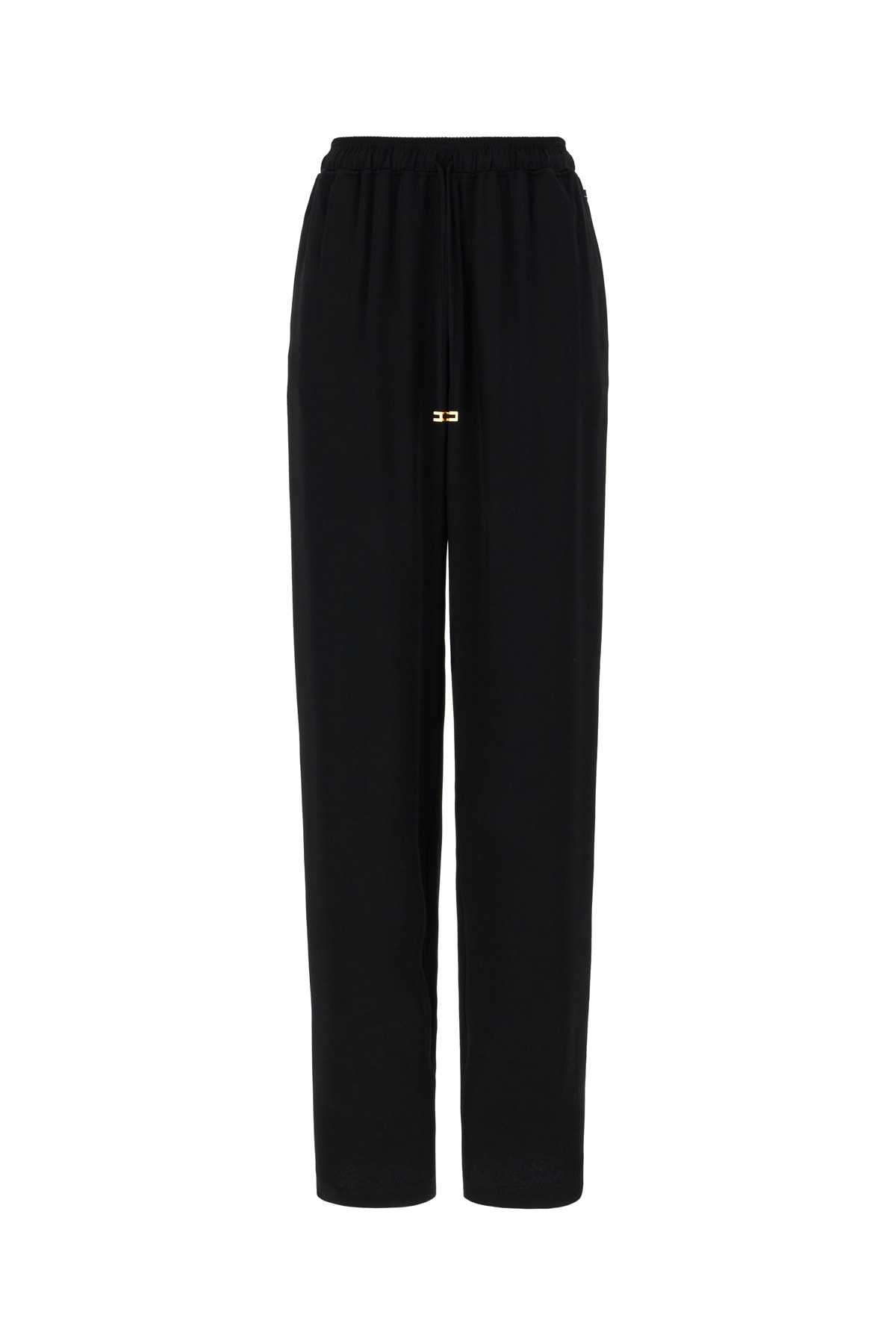 Elisabetta Franchi Black Acetate Blend Pants In Nero