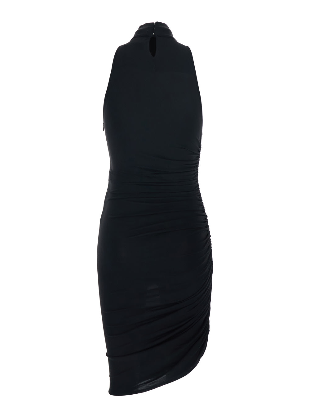 Jacquemus La Robe Piazza Courte Black Dress With High Neck And Ruffle Details In Black Fabric In Black