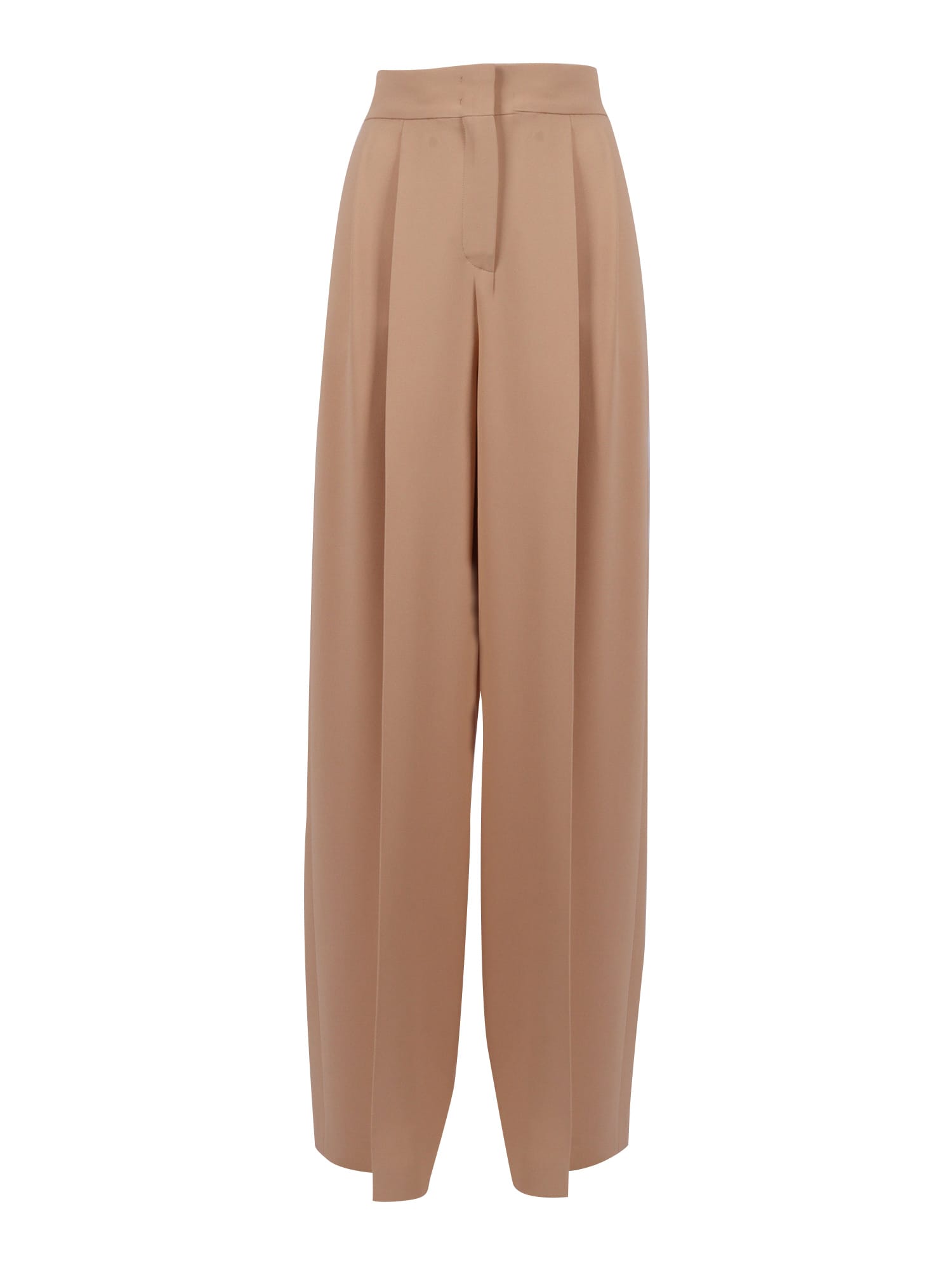 Alberta Ferretti High-waisted Wide-leg Trousers With Tailored Silhouette In Brown