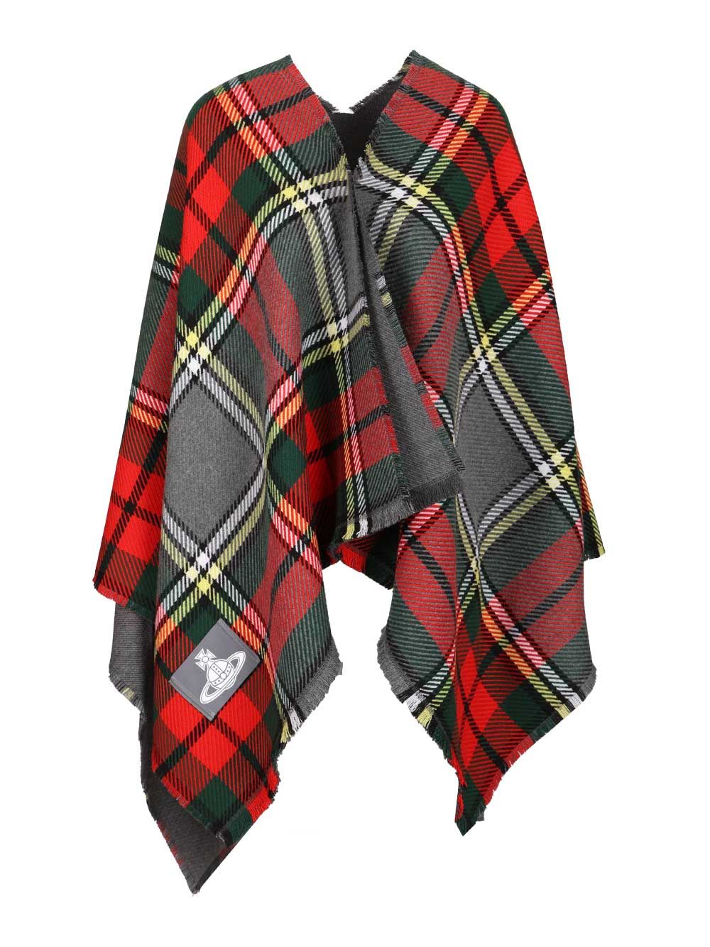 Vivienne Westwood Tartan Moonshine Poncho In Multi
