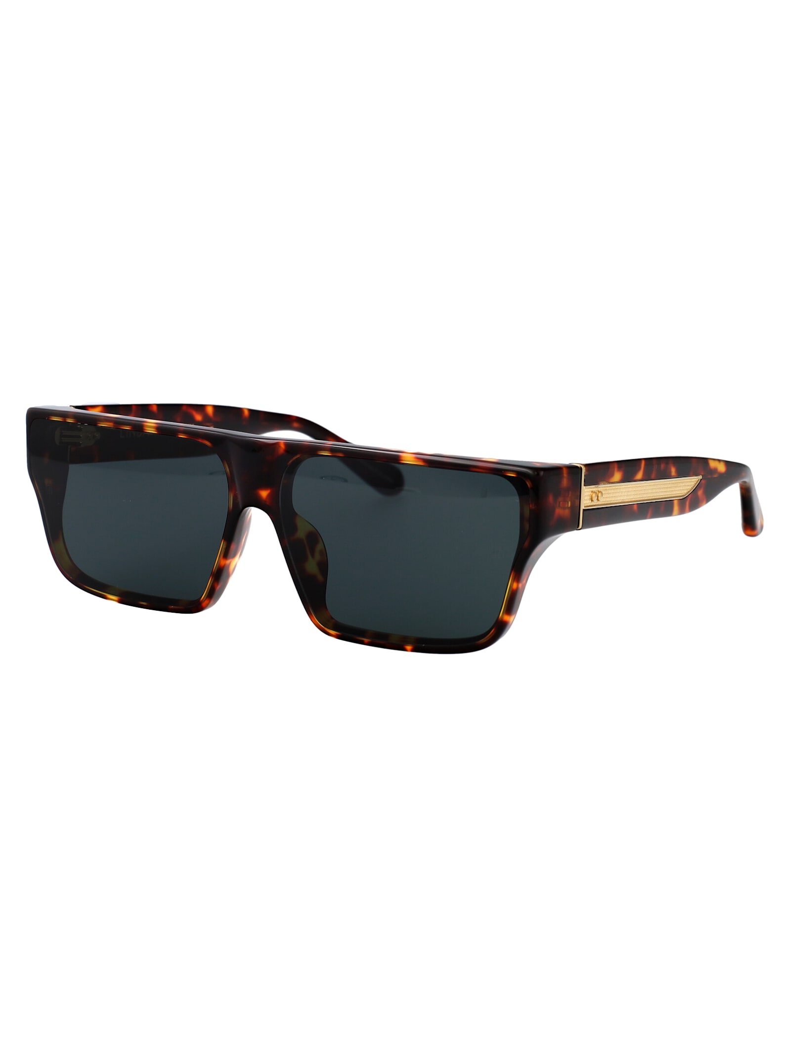 Linda Farrow Sunglasses Lfl1501 C3 Sun C3 In Darkt-shell/lightgold/deepgreen