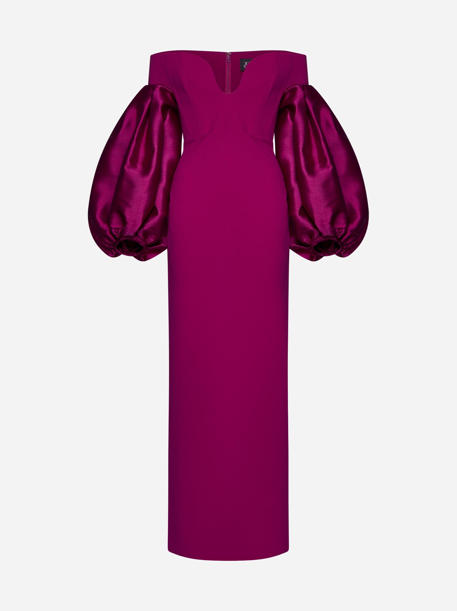 Solace London Mora Maxi Dress In Fuchsia