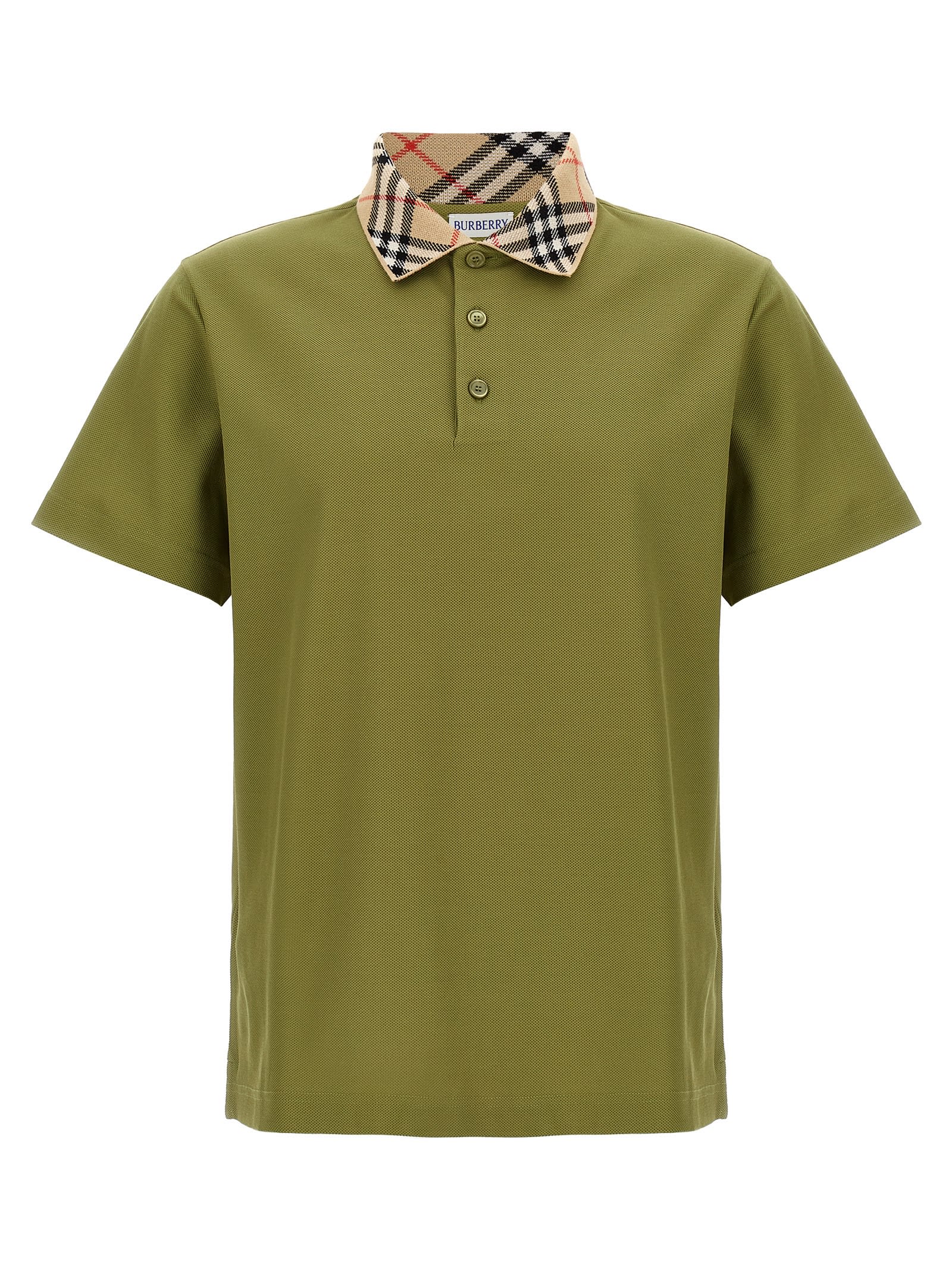 Burberry Organic Cotton Blend Polo Shirt In Green