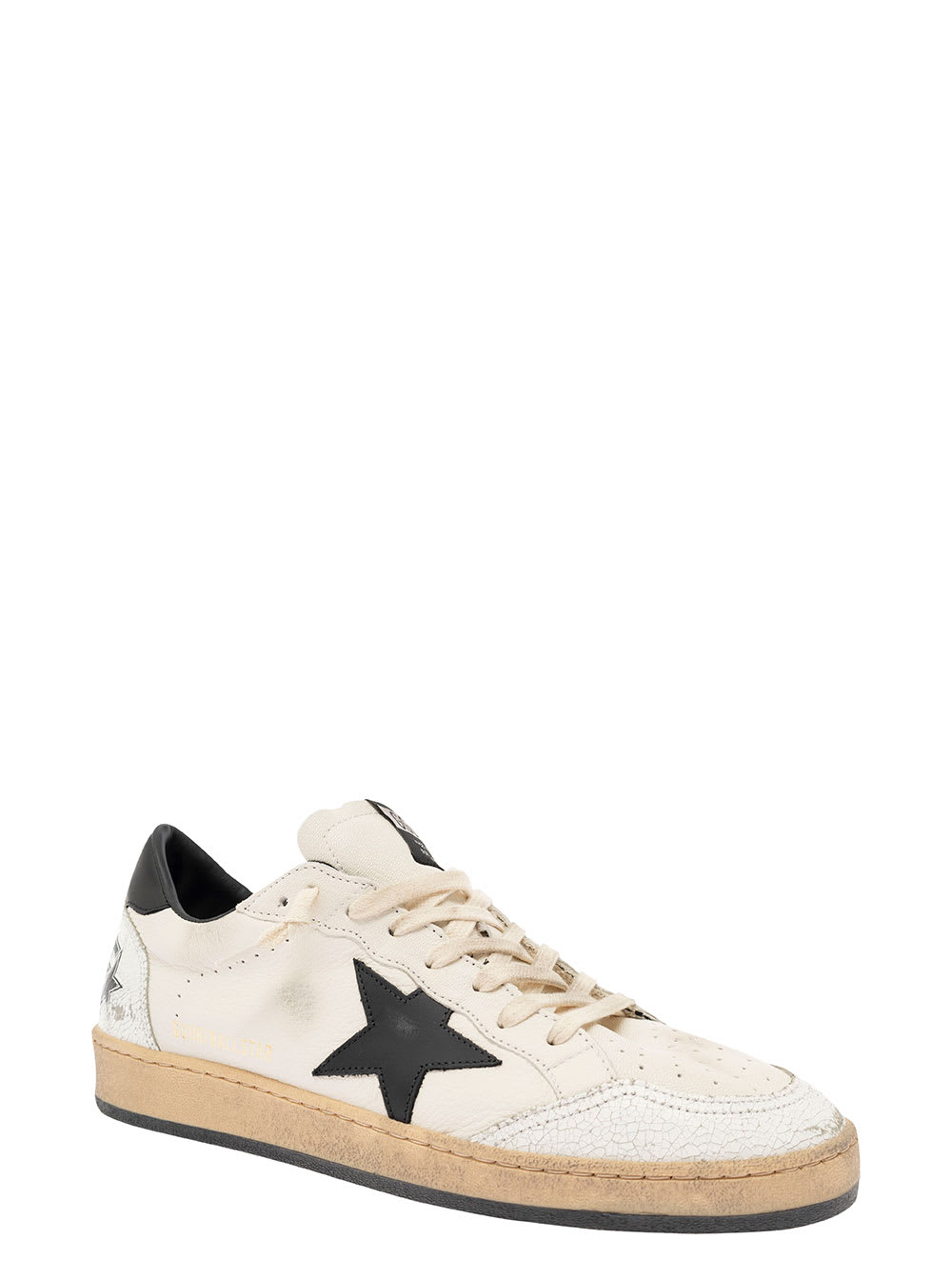 Golden Goose Round Toe Sneakers With Signature Star Patch And Suede Accents In White