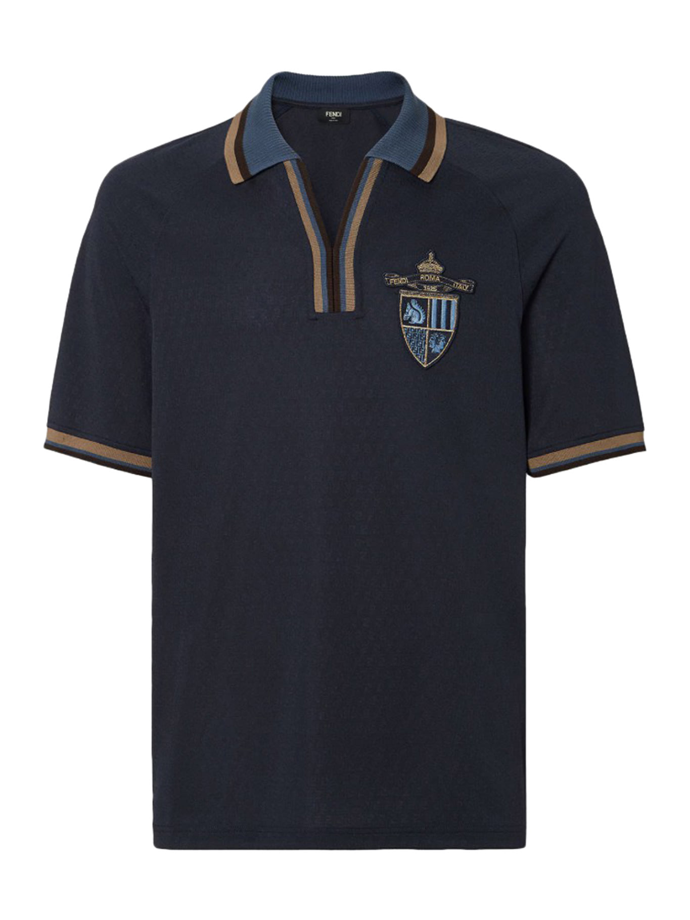 Dark Blue Ff Jacquard Polo