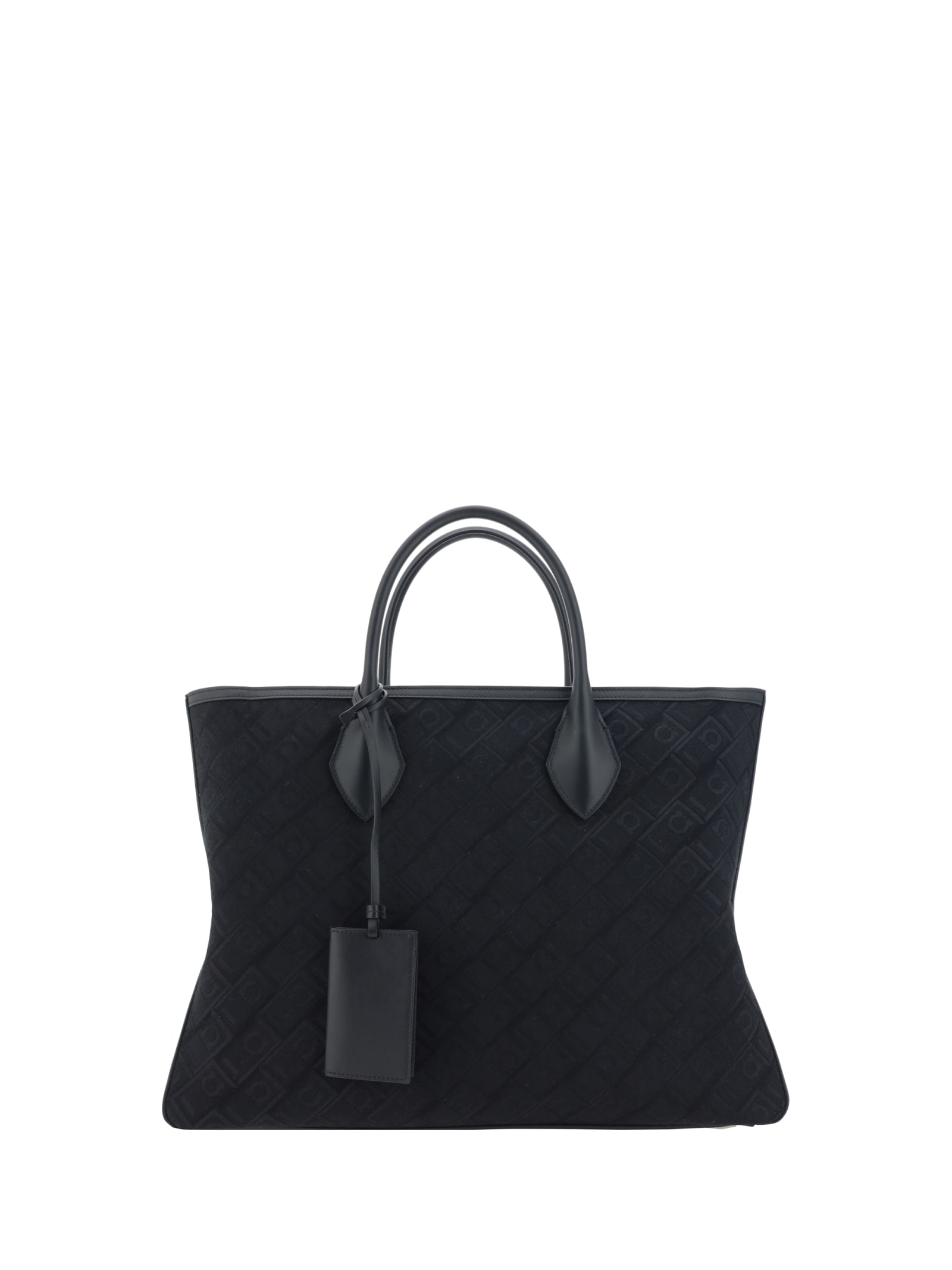 Shop Ferragamo Tote Handbag In Black