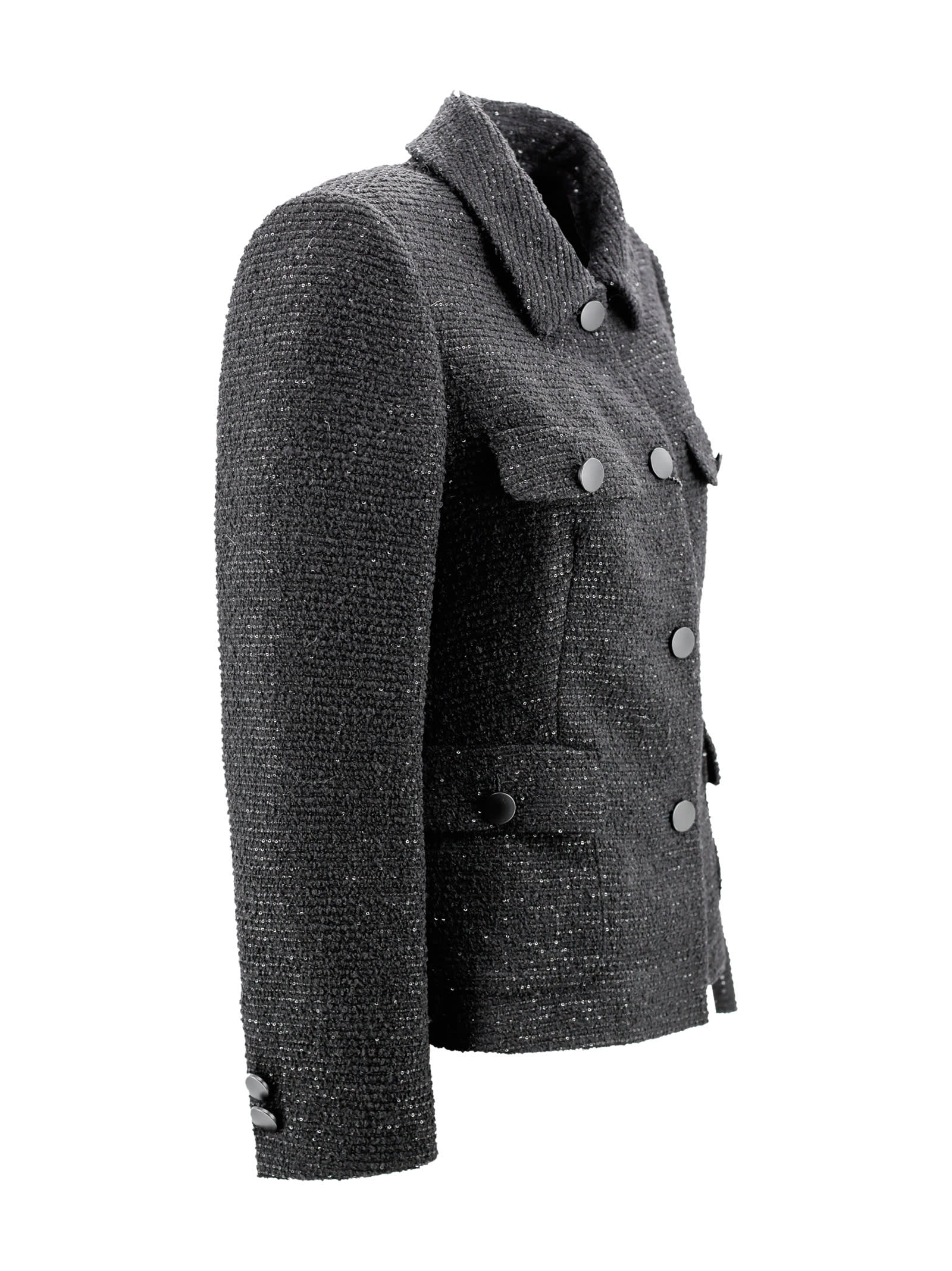 Shop Tagliatore Tweed Jacket In Blue