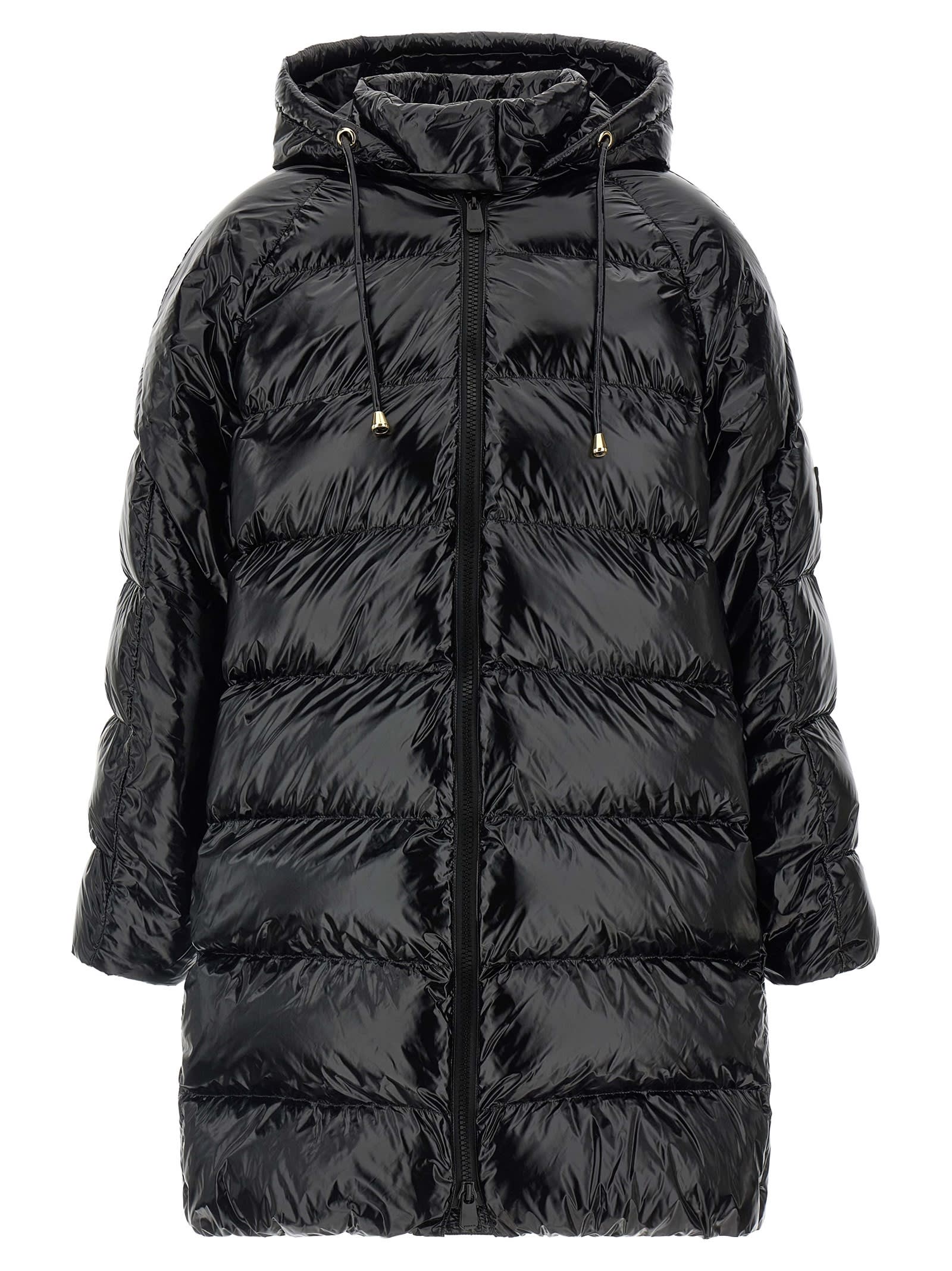 Pinko Burro Down Jacket In Black