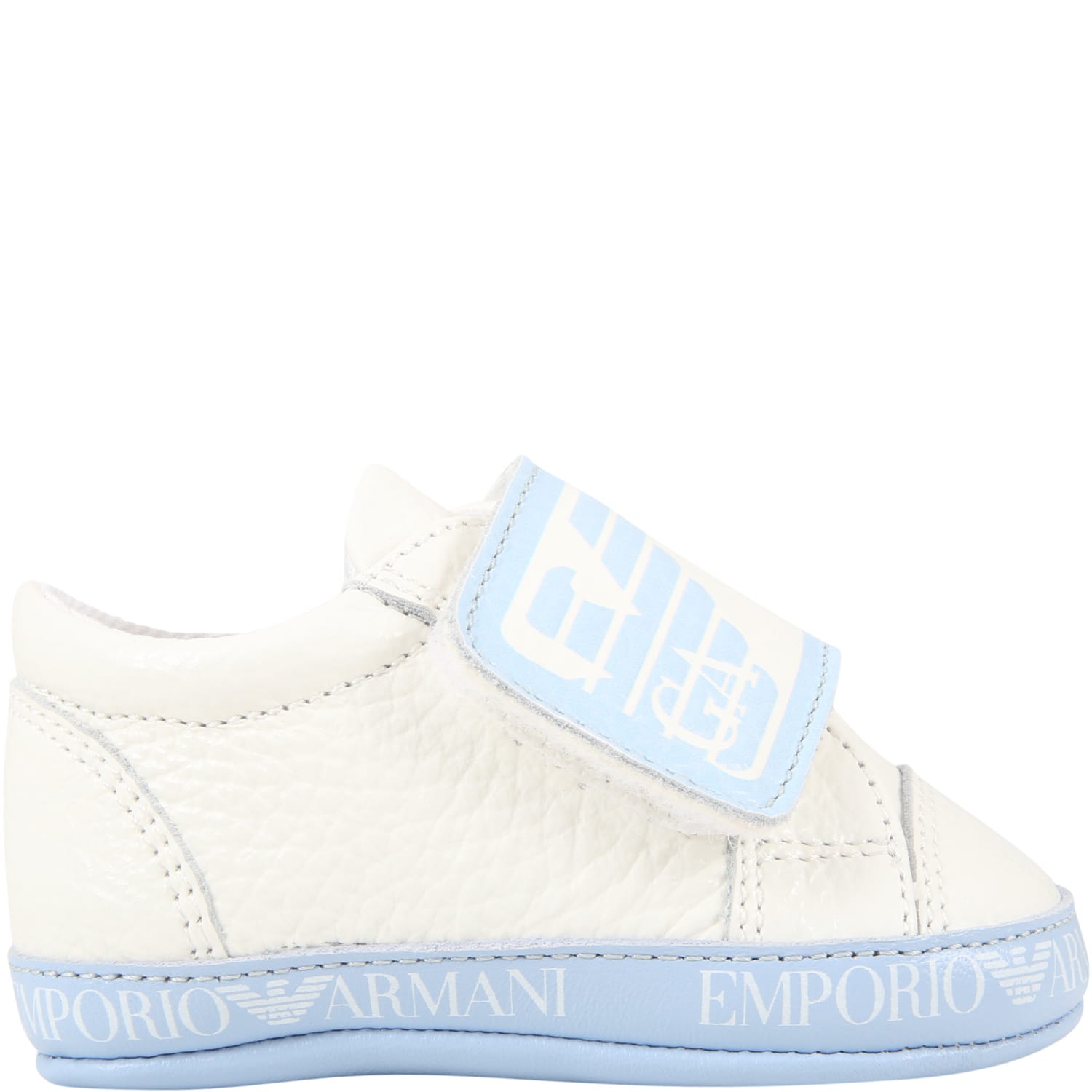 Armani Collezioni White Sneakers For Babyboy With Logo