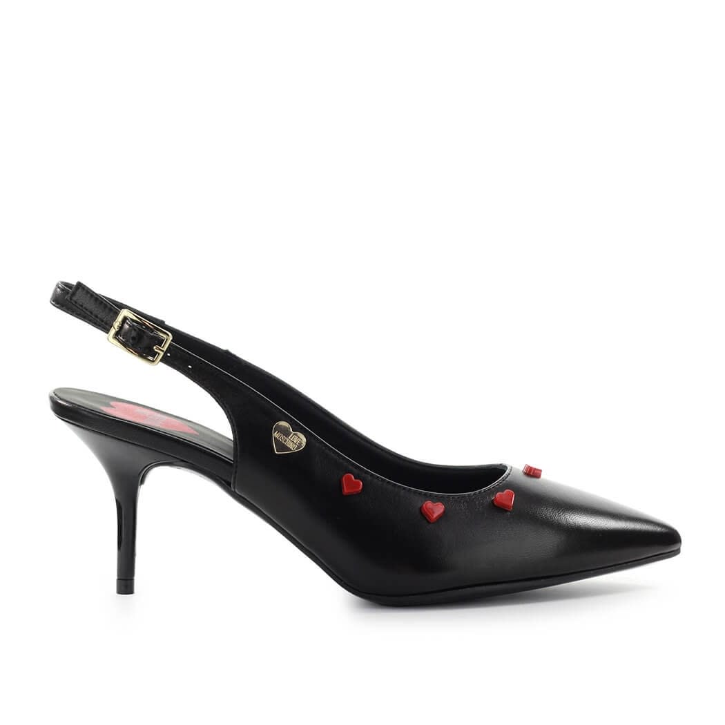 Buy Love Moschino Black Slingback Pump online, shop Love Moschino shoes with free shipping