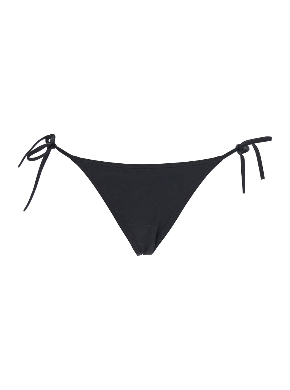 Eres Exquise Black Bikini Bottoms With Beaded Embellishments And Adjustable Tie Closure In Tech Fabric St In Black