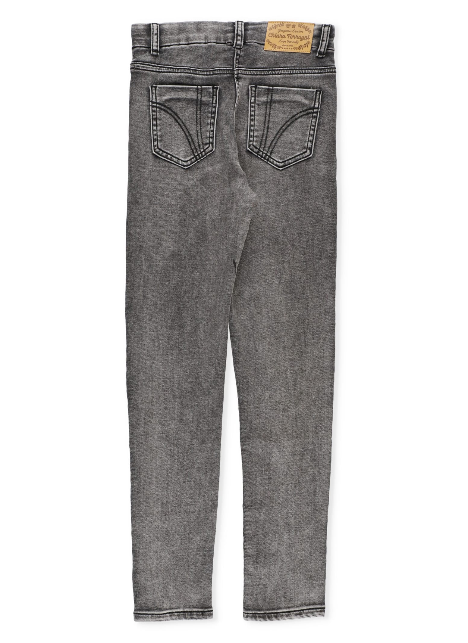 Shop Chiara Ferragni Eyestar Jeans In Grey