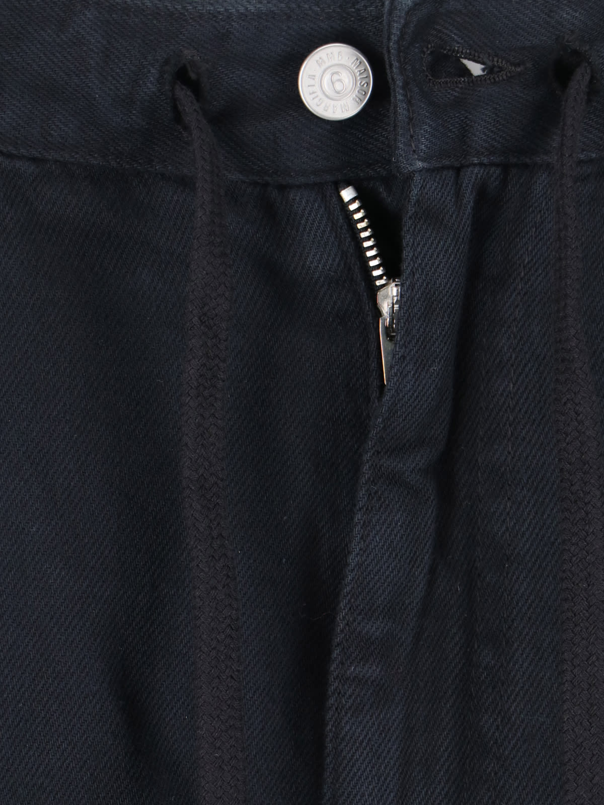 Mm6 Maison Margiela Wide-leg Cotton Jeans In Black