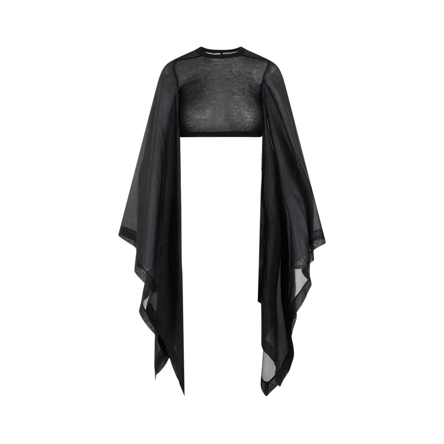 Shop Rick Owens Flag Crop Habotai Top In Black