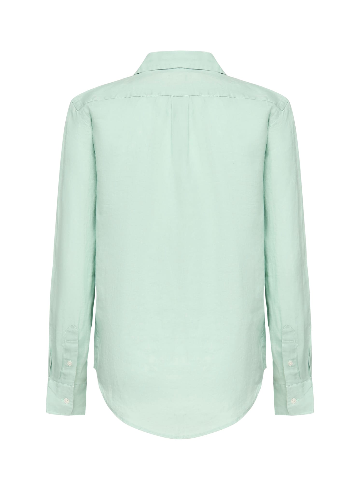 Polo Ralph Lauren Mint Green Linen Shirt In Green
