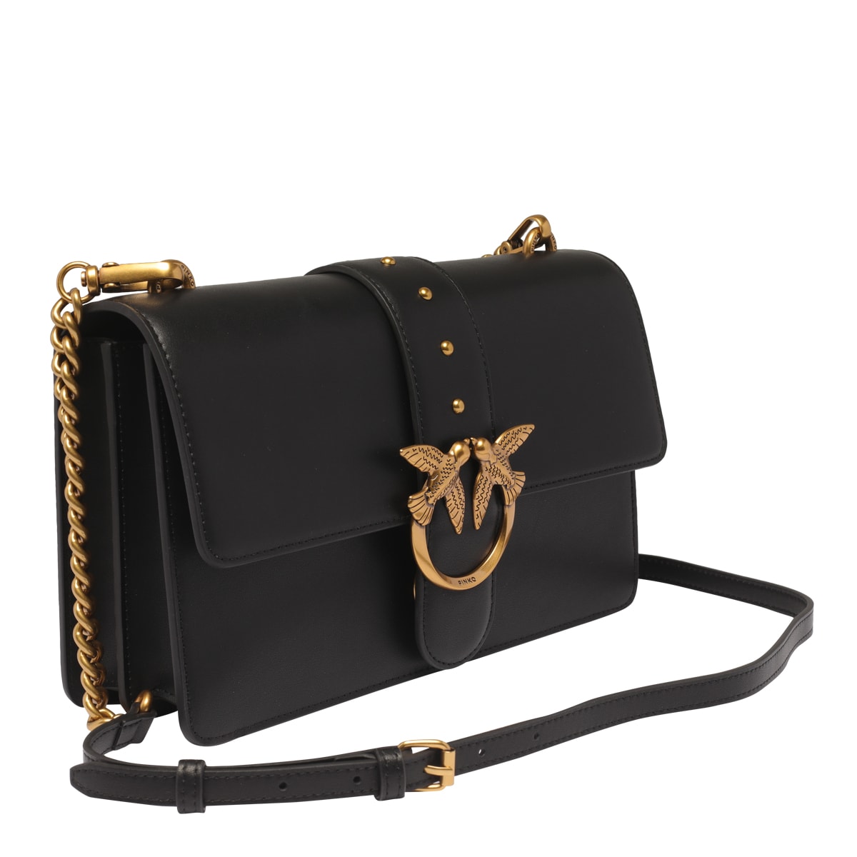 Shop Pinko Love One Classic Crossbody Bag In Black