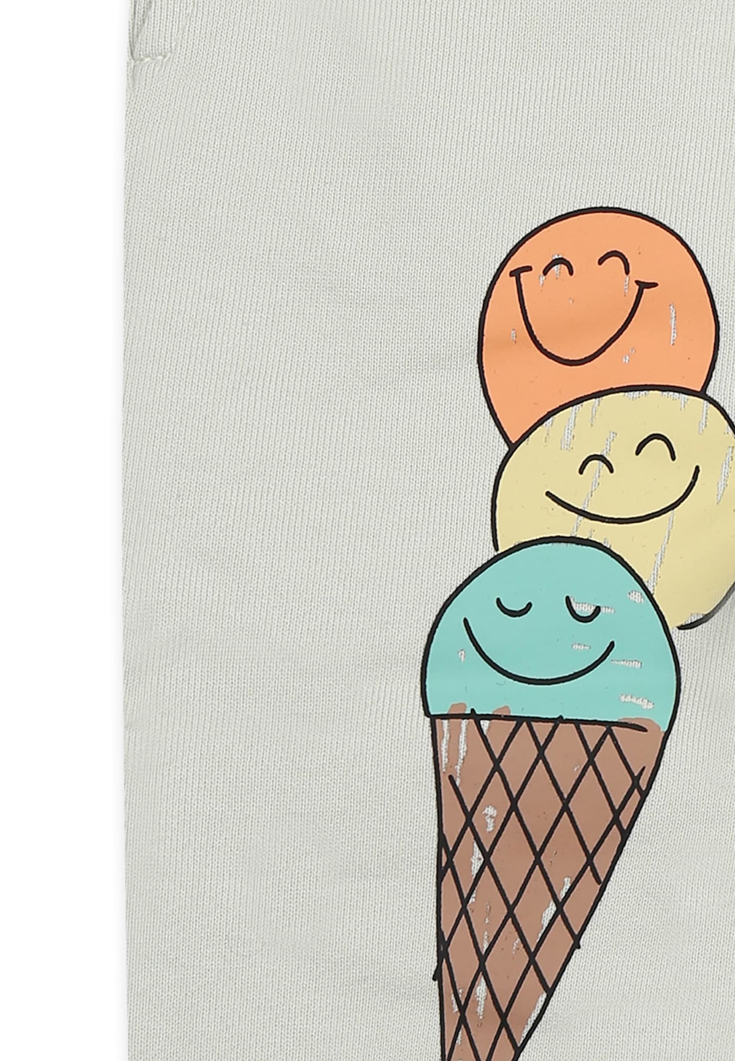 Stella Mccartney Green T-shirt For Baby Boy With Ice Cream In Green
