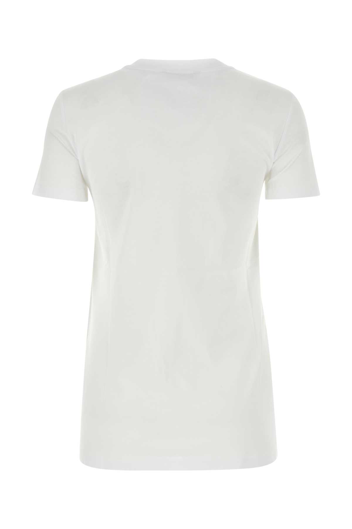 Shop Max Mara White Cotton Taverna T-shirt In Biancoottico