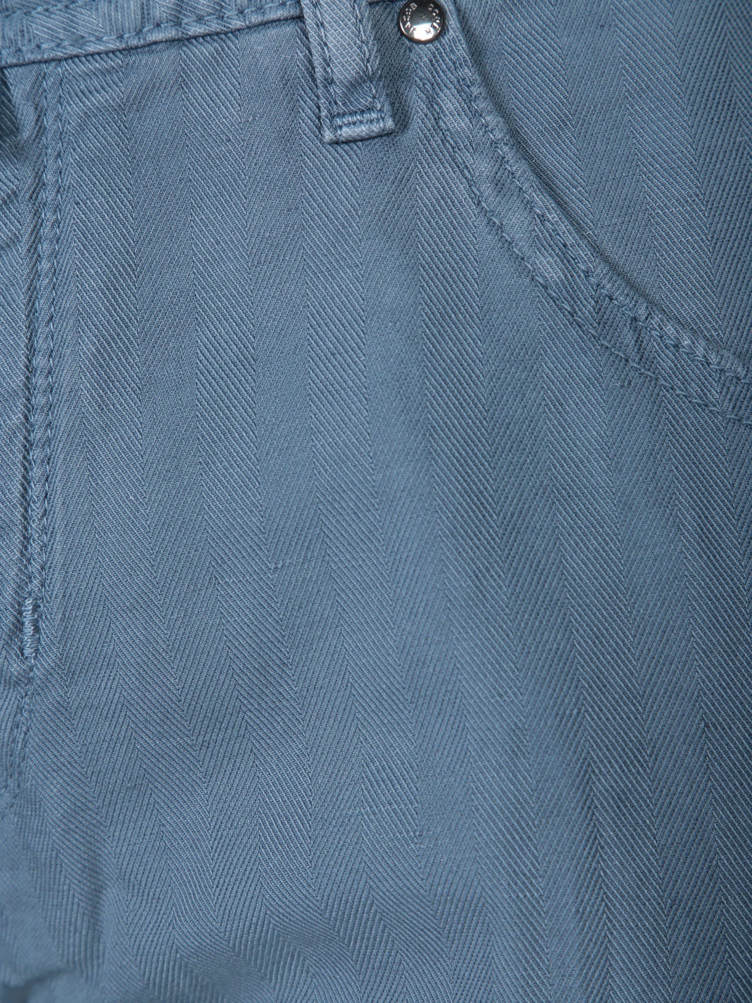 Jacob Cohen Avio Blue Cotton Chamb Pants In Blue