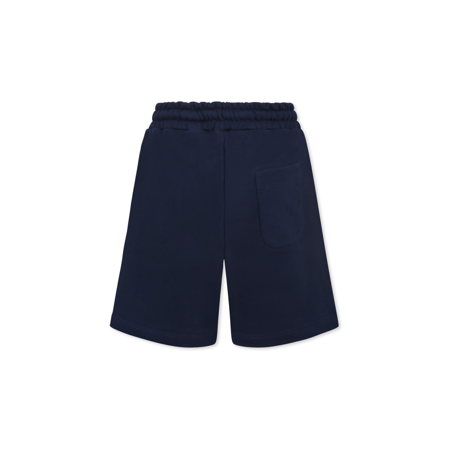 Shop Msgm Blue Shorts For Kids With Logo