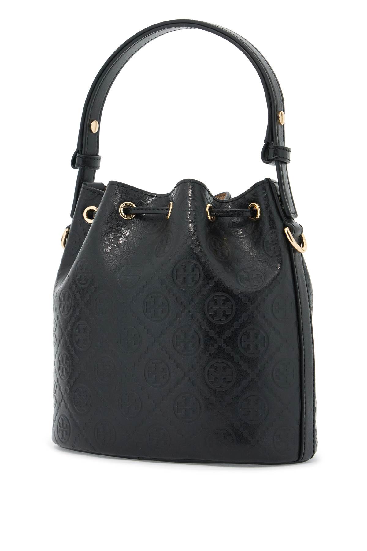 Tory Burch Medium Bucket Bag T Monogram In Black (black)