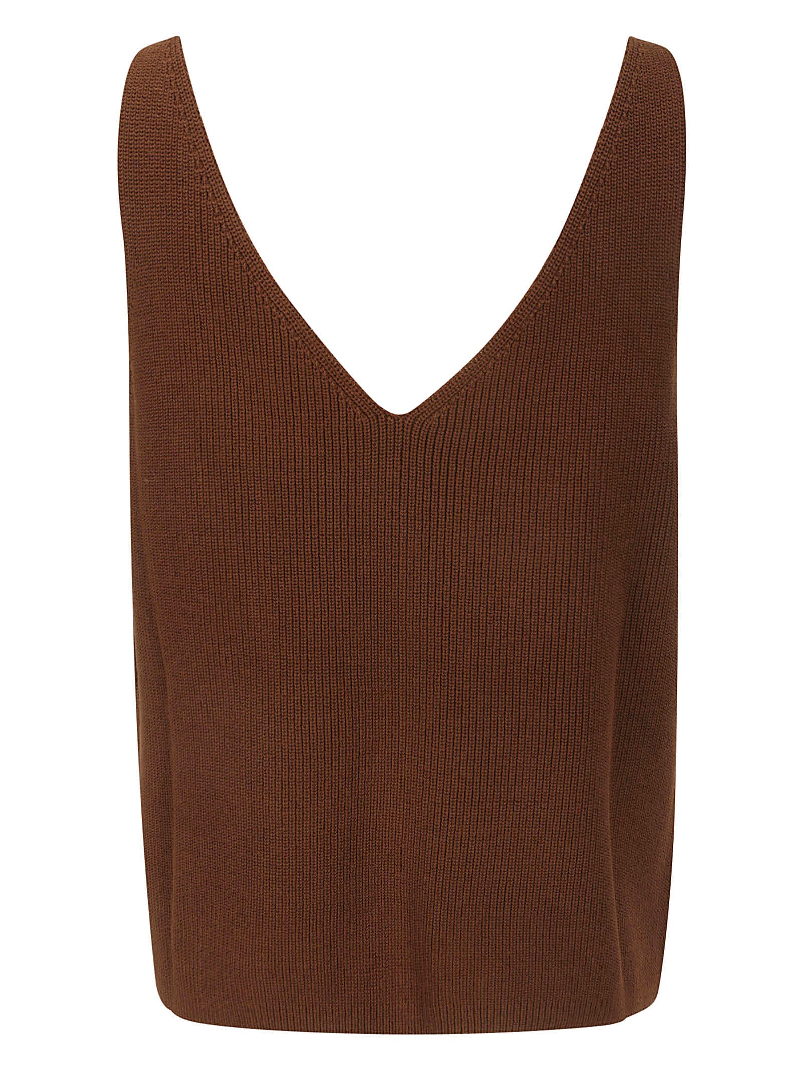 Shop Studio Nicholson Knitwear - 7gg Rib Vest In Carob Brown