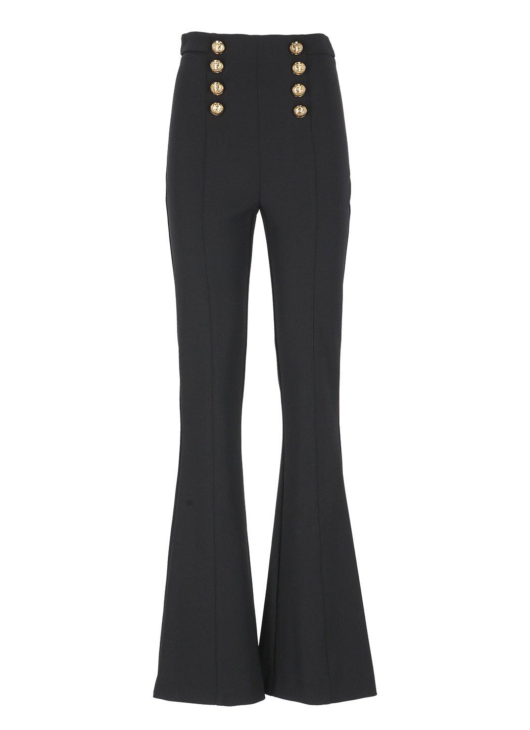 ELISABETTA FRANCHI DOUBLE-BREASTED HIGH-WAIST FLARED TROUSERS