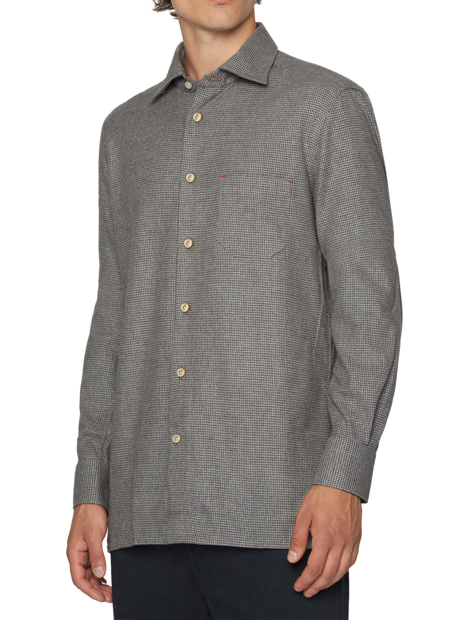 Shop Kiton Nerano - Shirt Cotton In Grey