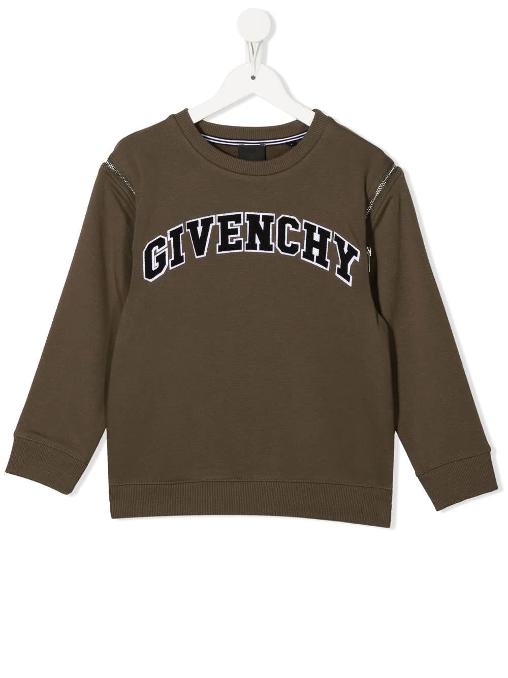 Khaki Sweatshirt With Givenchy Old School Print