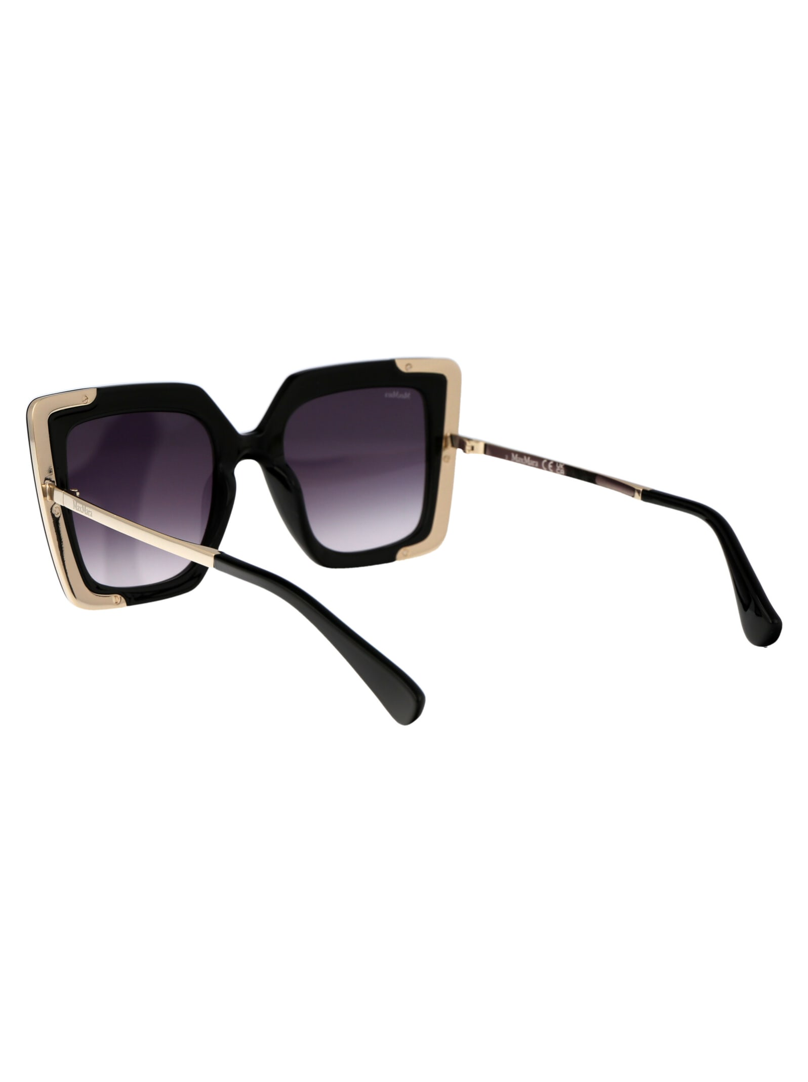 Shop Max Mara Design4 Sunglasses In 01b Nero Lucido/fumo Grad