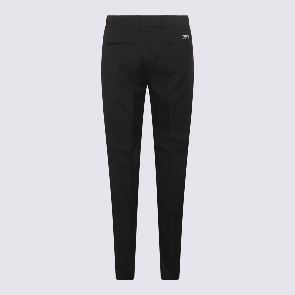 Shop Versace Black Virgin Wool Pants