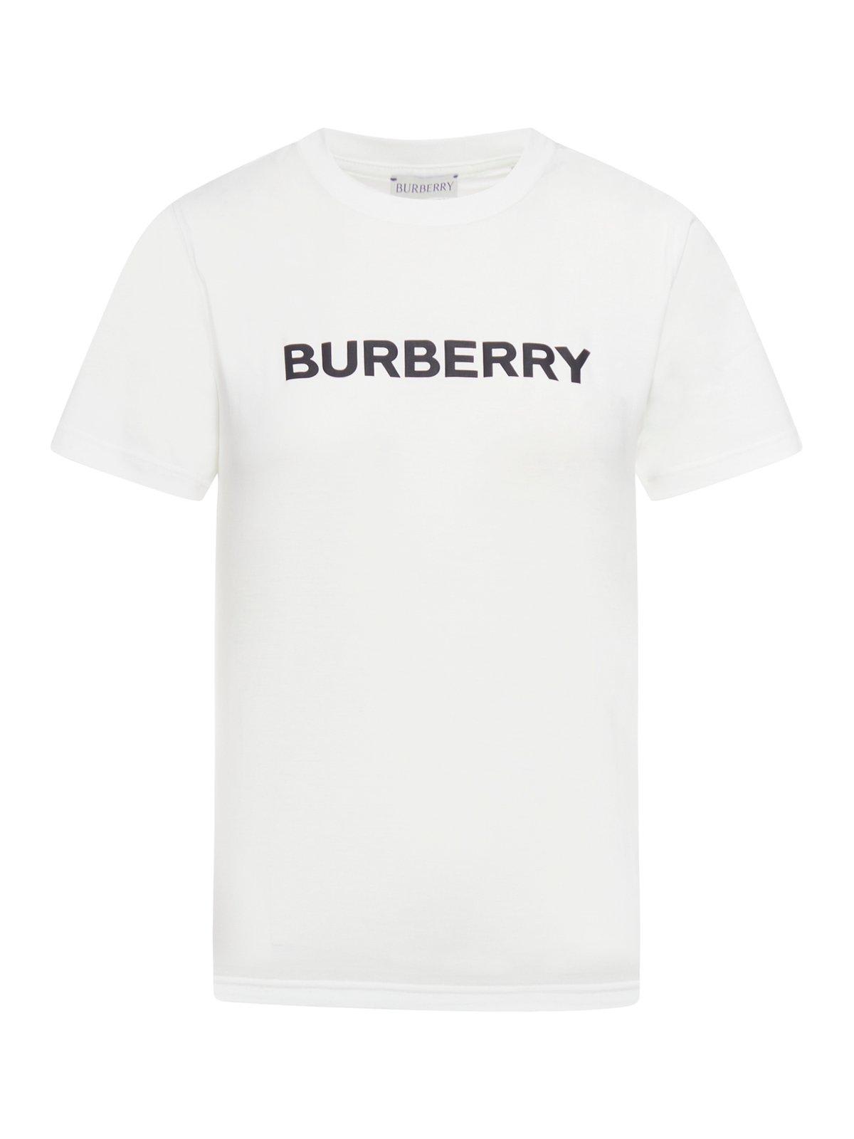 Shop Burberry Logo Printed Crewneck T-shirt In White