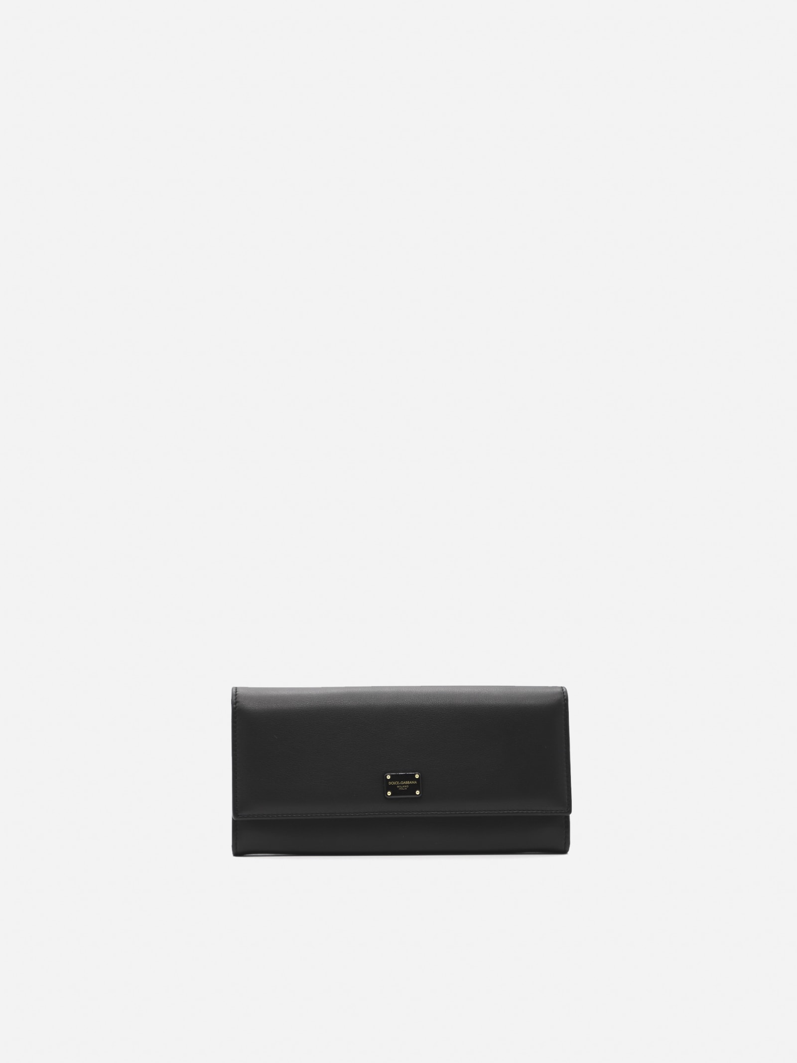 Dolce & Gabbana Continental Wallet In Leather With Logoed Plate