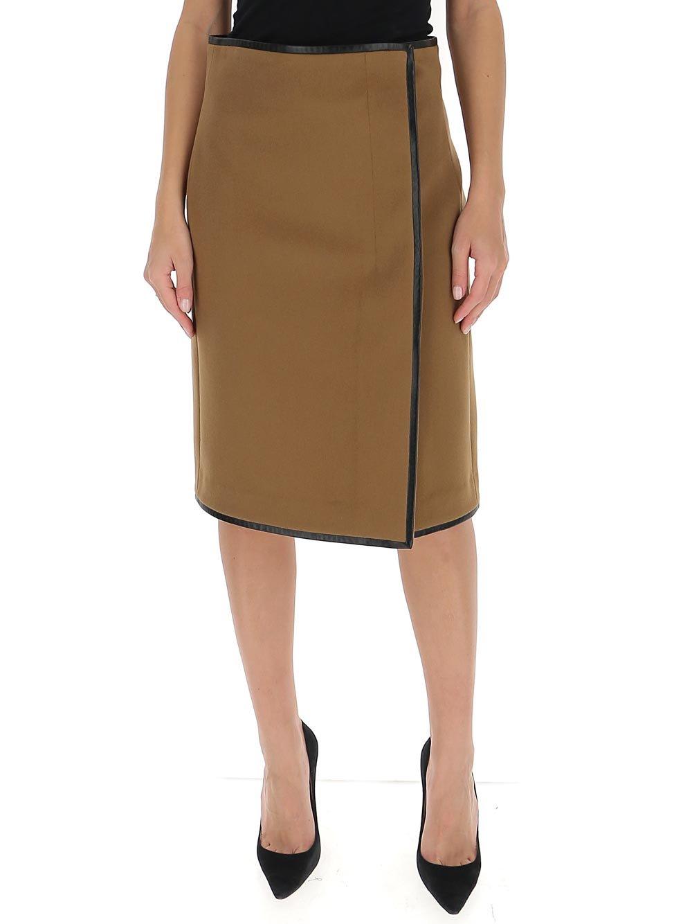Saint Laurent Midi Skirt In Camel Vintage