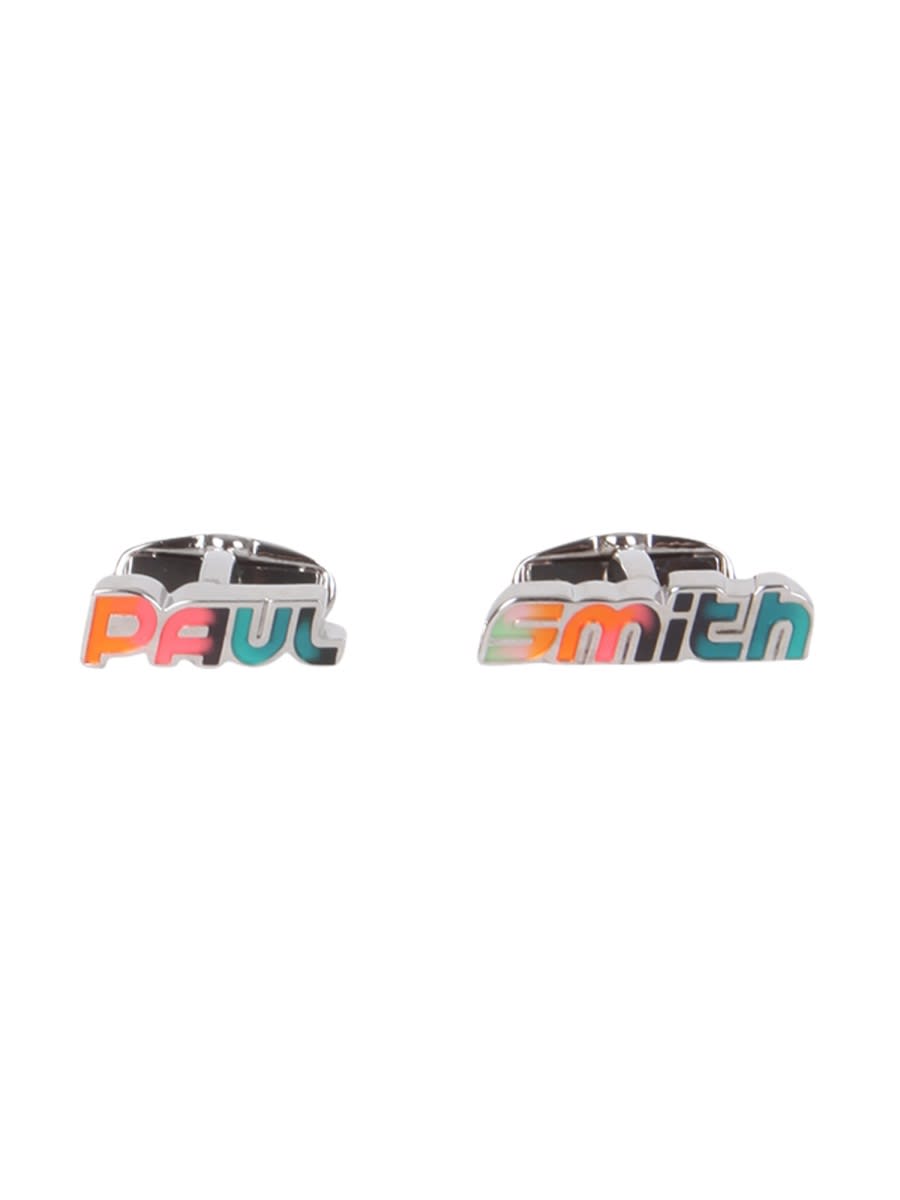 Shop Paul Smith Link Logo Cufflinks In Multicolour