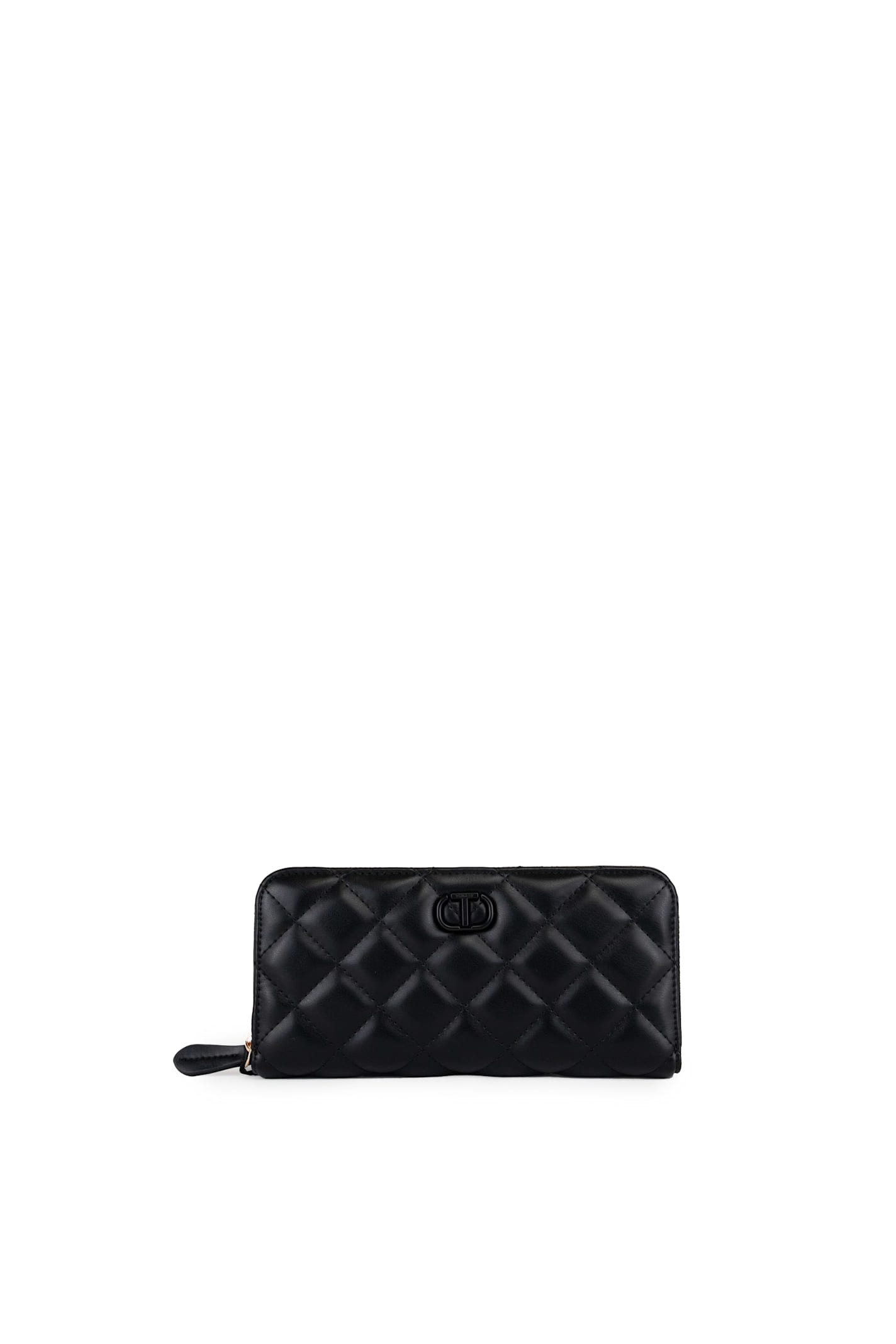 cecile Quilted Black Faux Leather Wallet