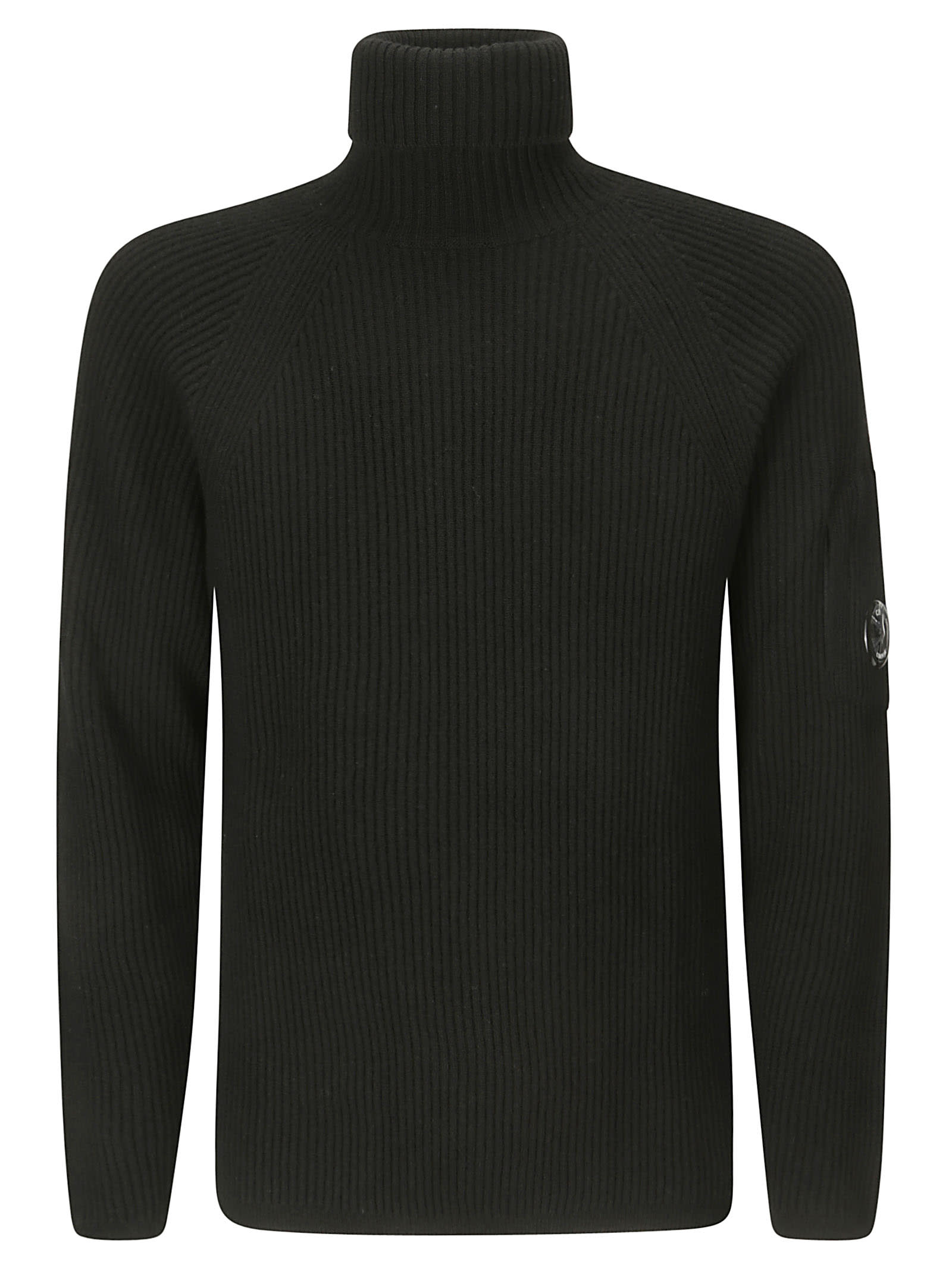 Shop C.p. Company Lambswool Grs Roll Neck Full Knit In Black