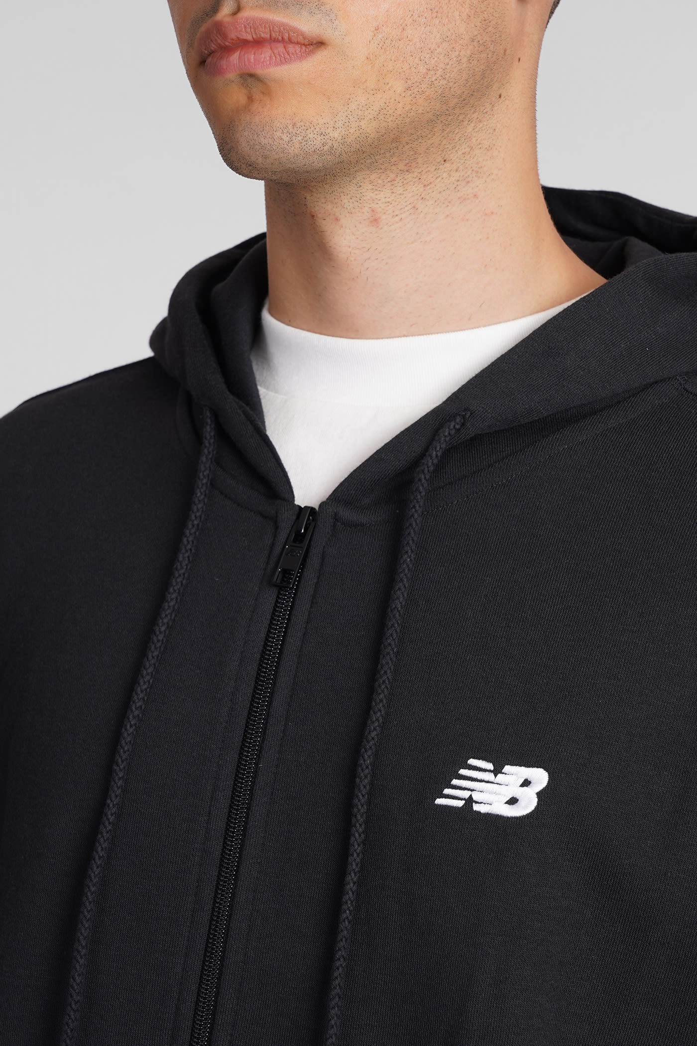 Shop New Balance Sweatshirt In Black Cotton