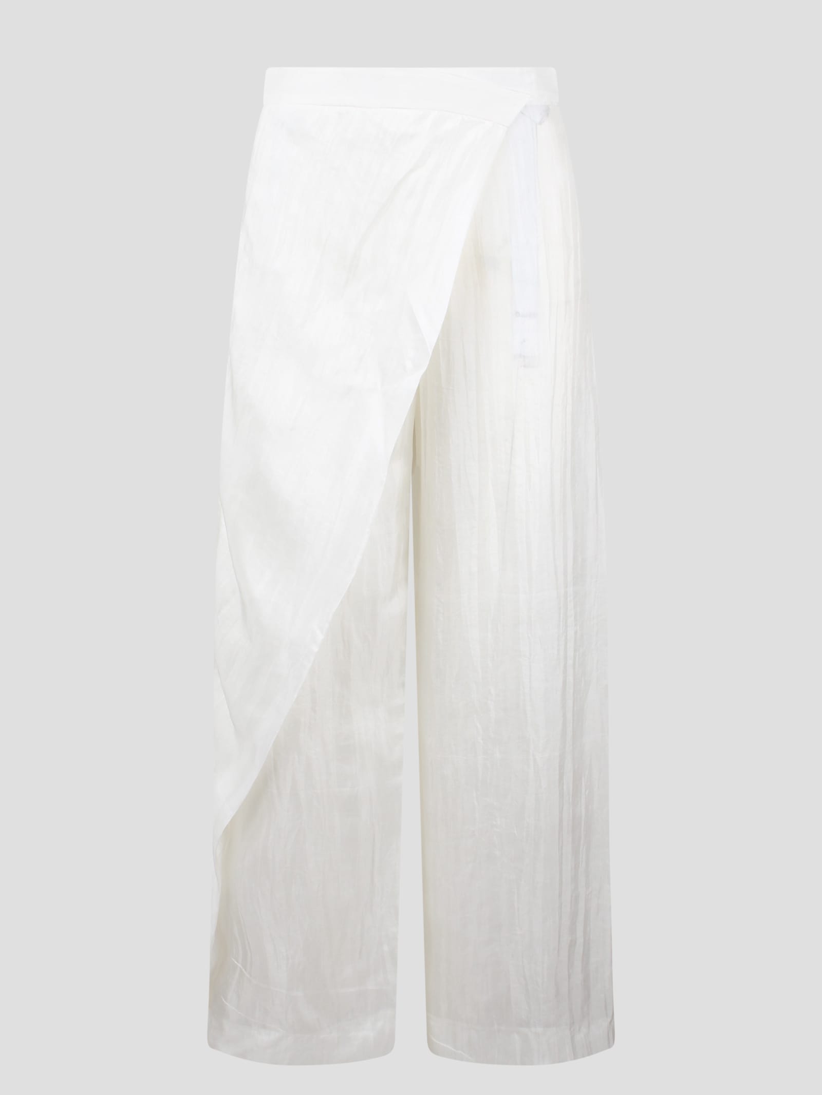 Shop The Rose Ibiza Wrap Silk Trousers In White