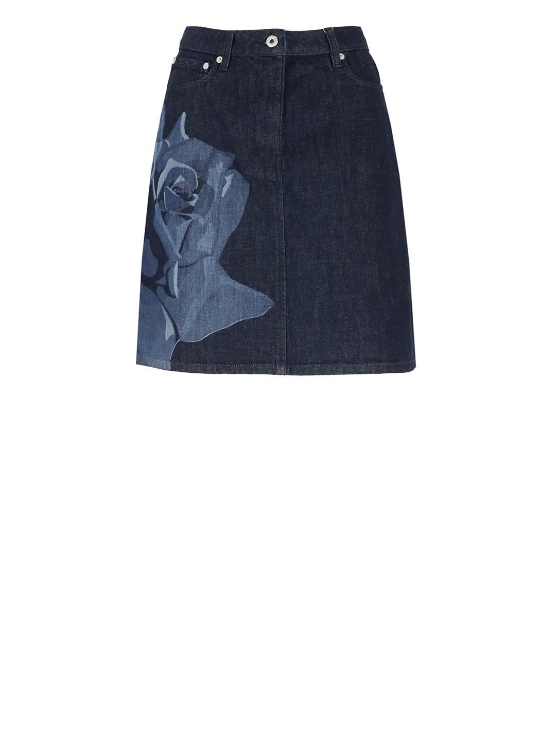 Shop Kenzo Rose Skirt In Blue