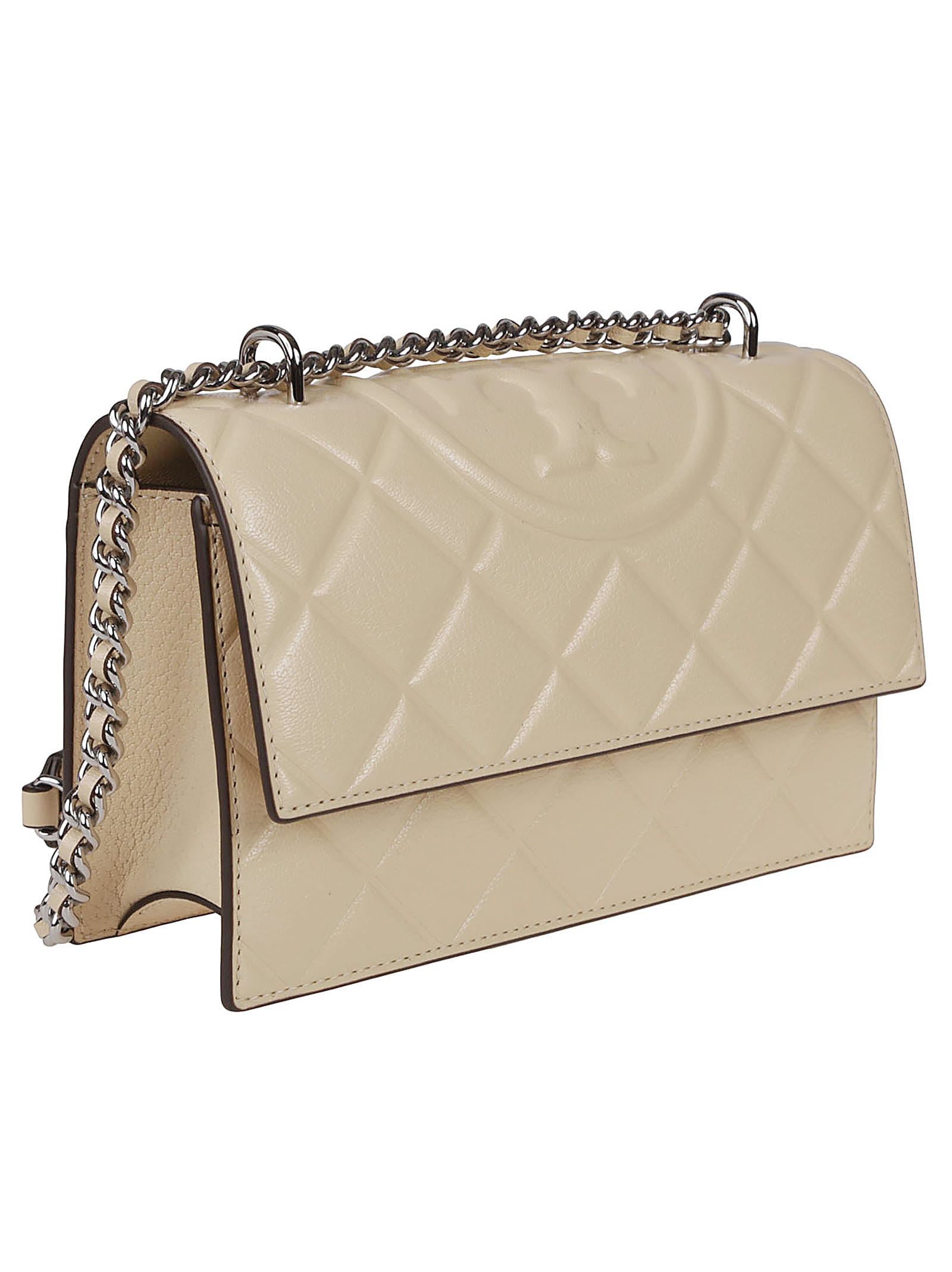 Tory Burch Small Fleming Convertible Shoulder Bag In White