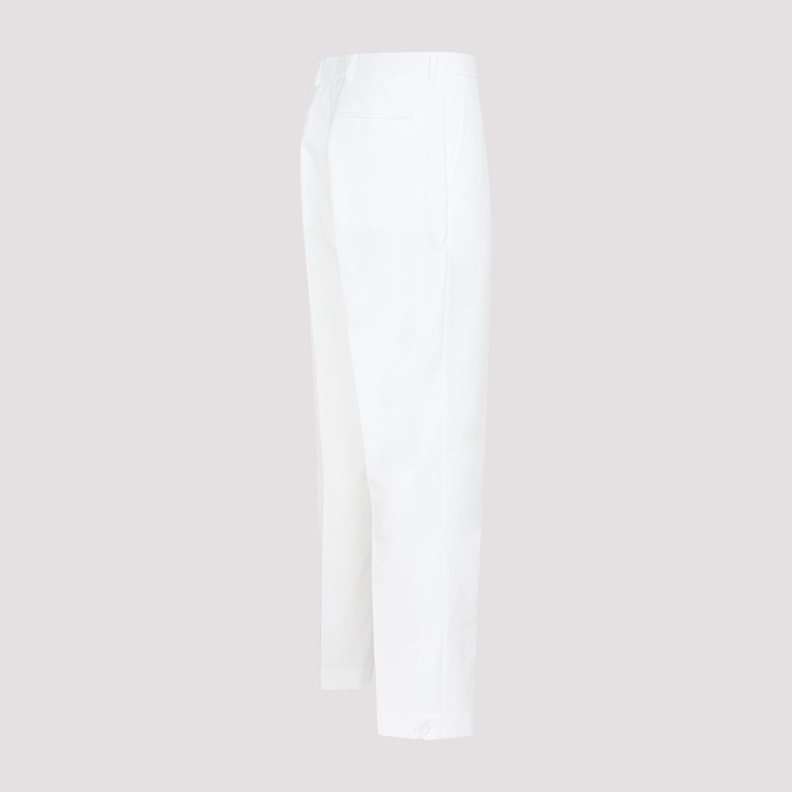 Shop Dior Ankle Slit Detail Pants In Ivory