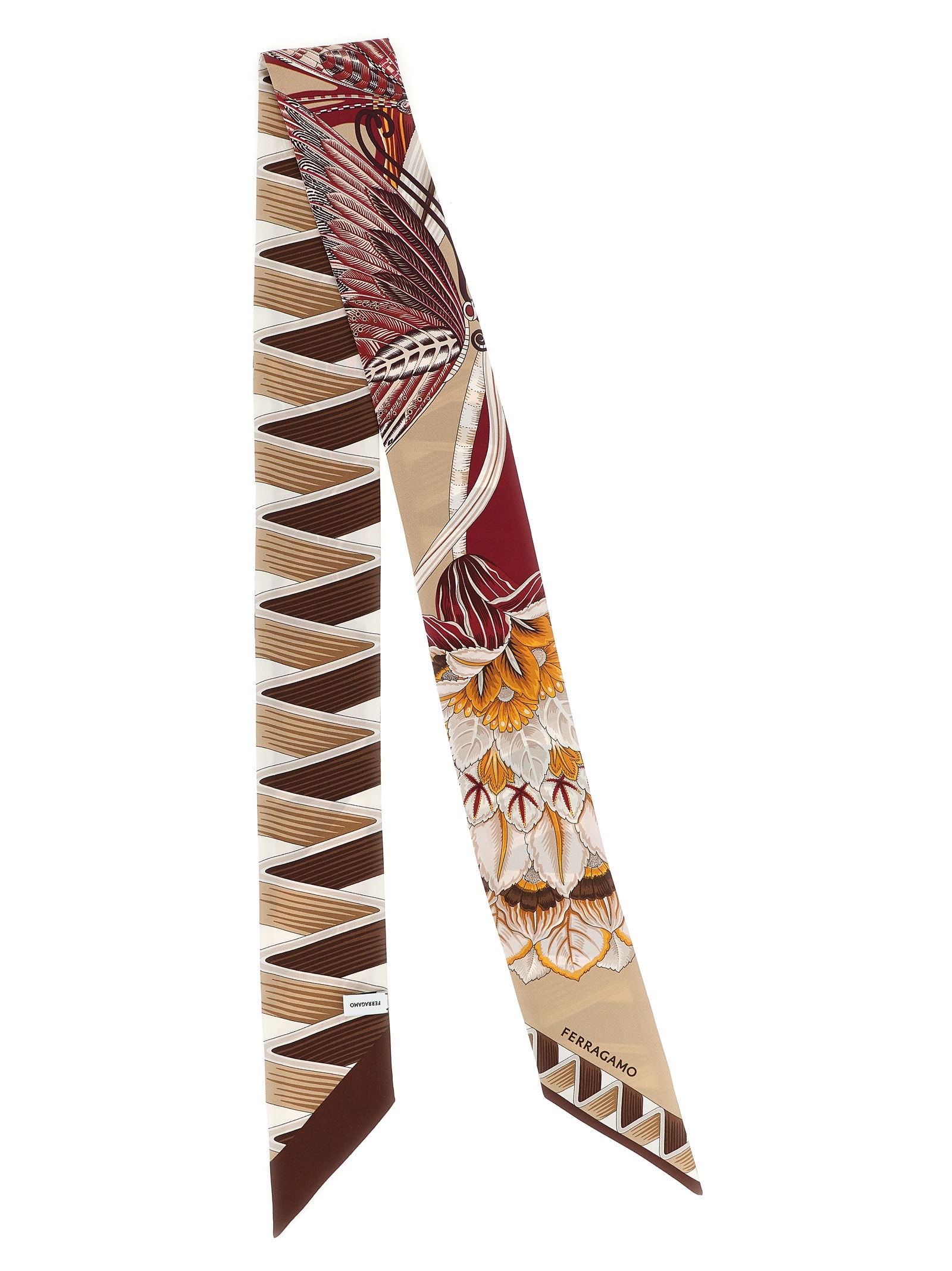Ferragamo Giada Print Silk Mini Bandeau In Multi