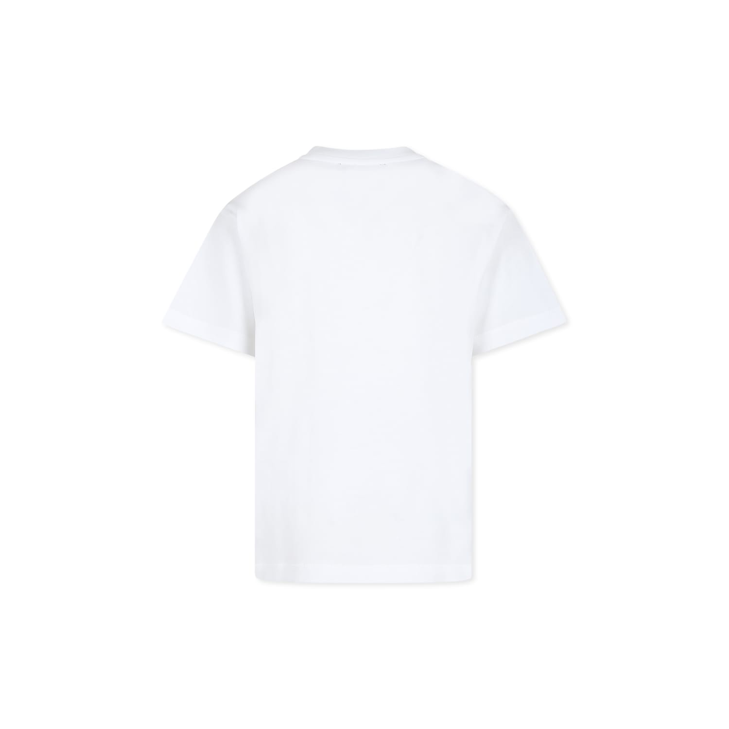 BALMAIN WHITE T-SHIRT FOR KIDS WITH LOGO 