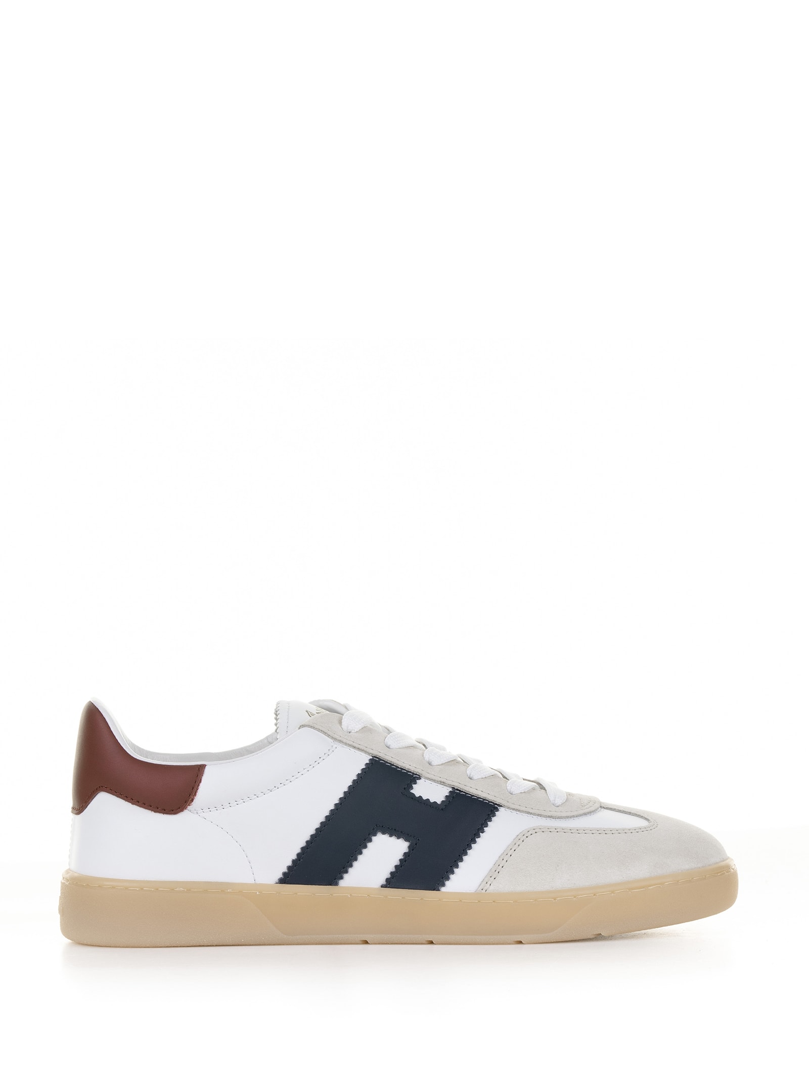 Hogan Cool Sneakers In Leather And Suede In Bianco Blu Rosso