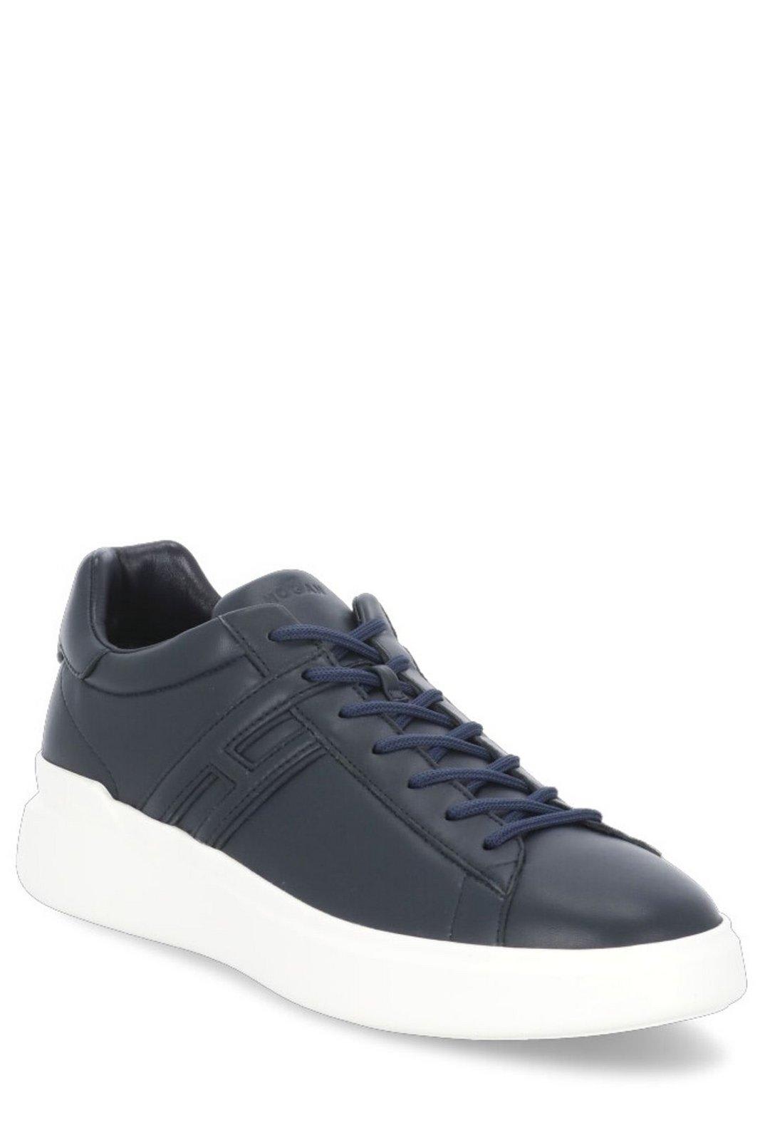 Shop Hogan H580 Lace-up Sneakers In Navy