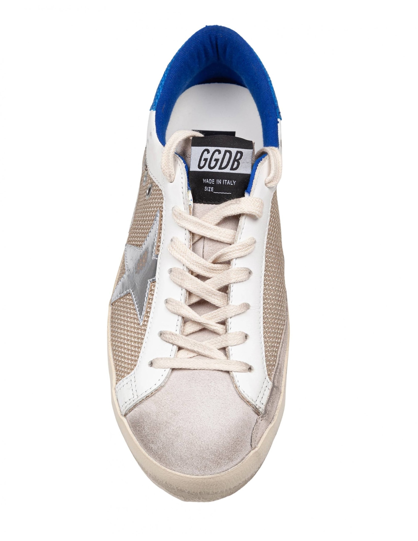 Golden Goose Super Star In Suede And Fabric White And Bluette Color In White/blue