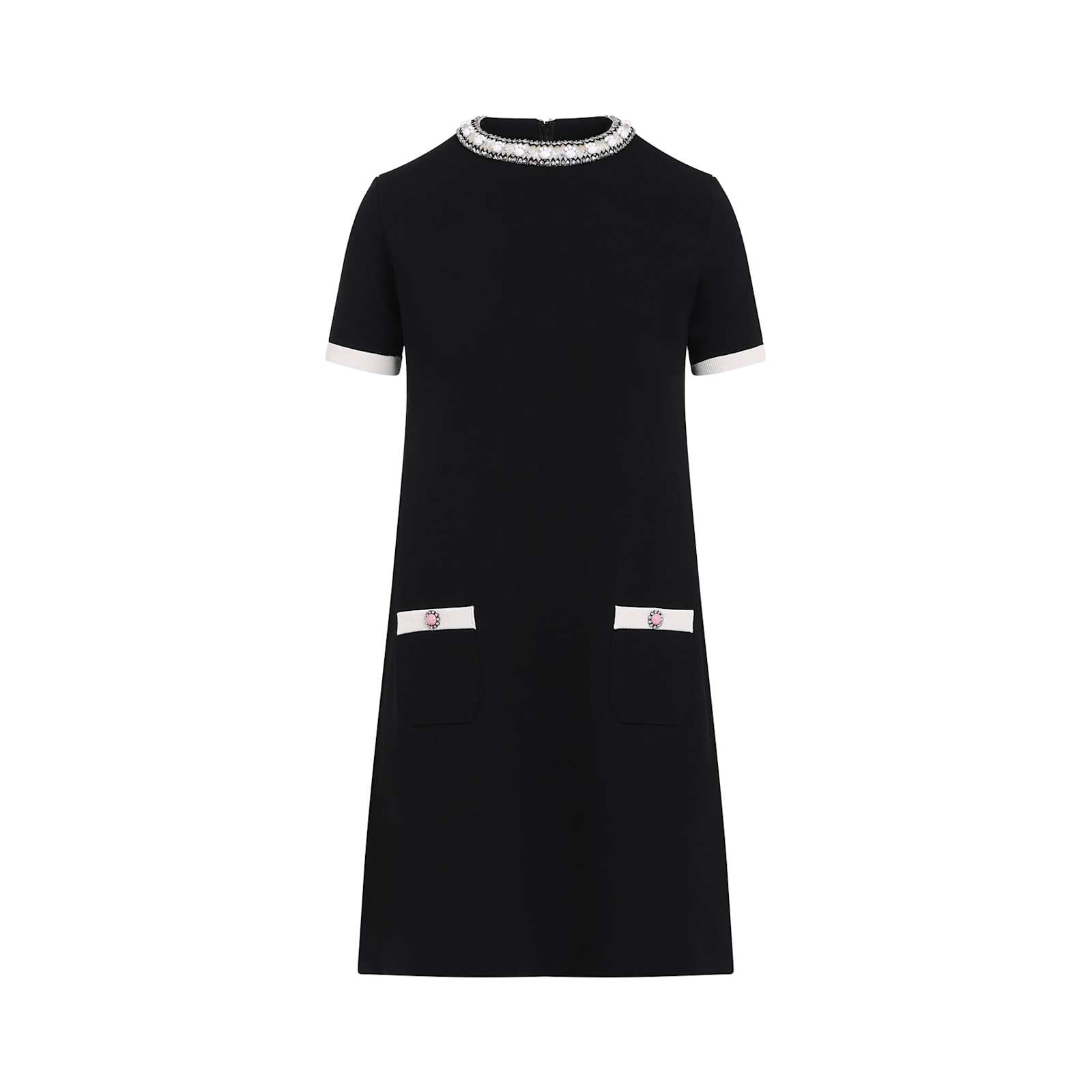 Valentino Mini Dress In Na Nero Avorio